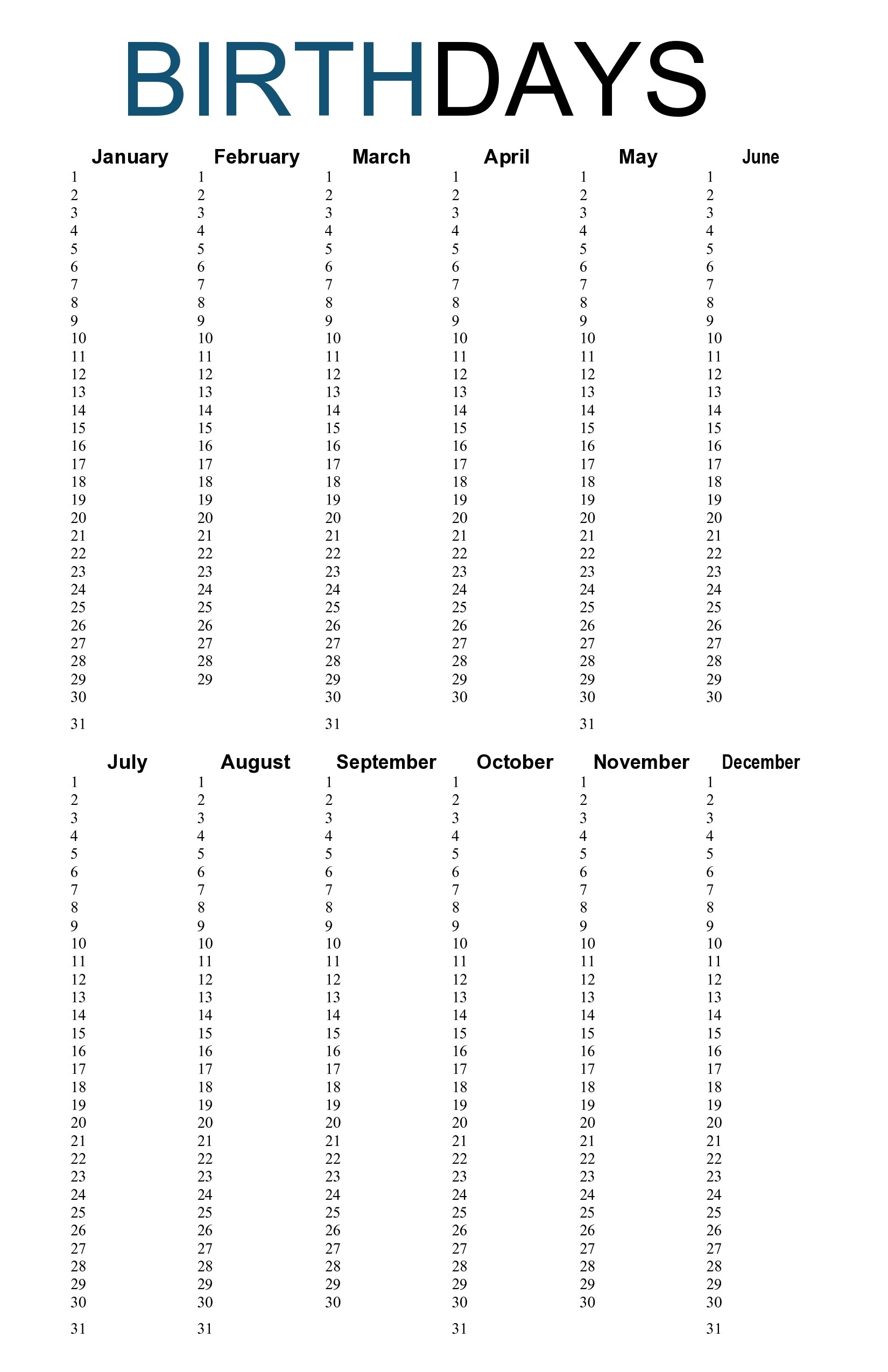 43 Editable Birthday Calendar Templates 100 Free 