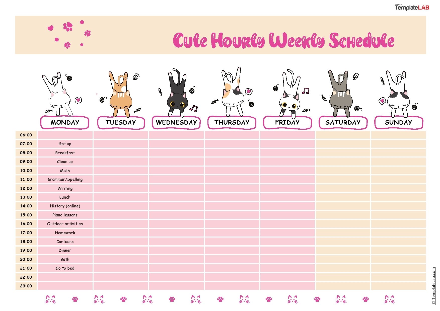 43 Effective Hourly Schedule Templates Excel Word PDF TemplateLab