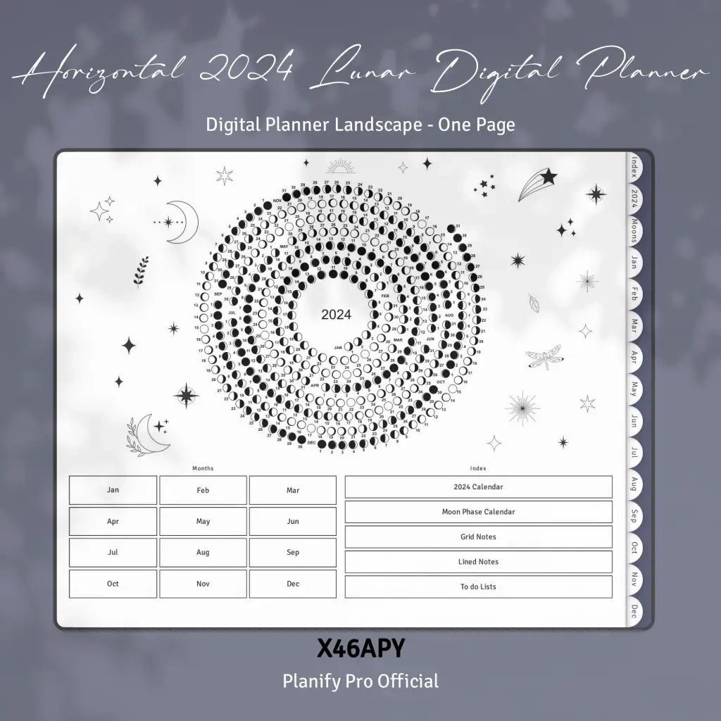 Add A Lunar Calendar To Your Planner Shop Planify Pro