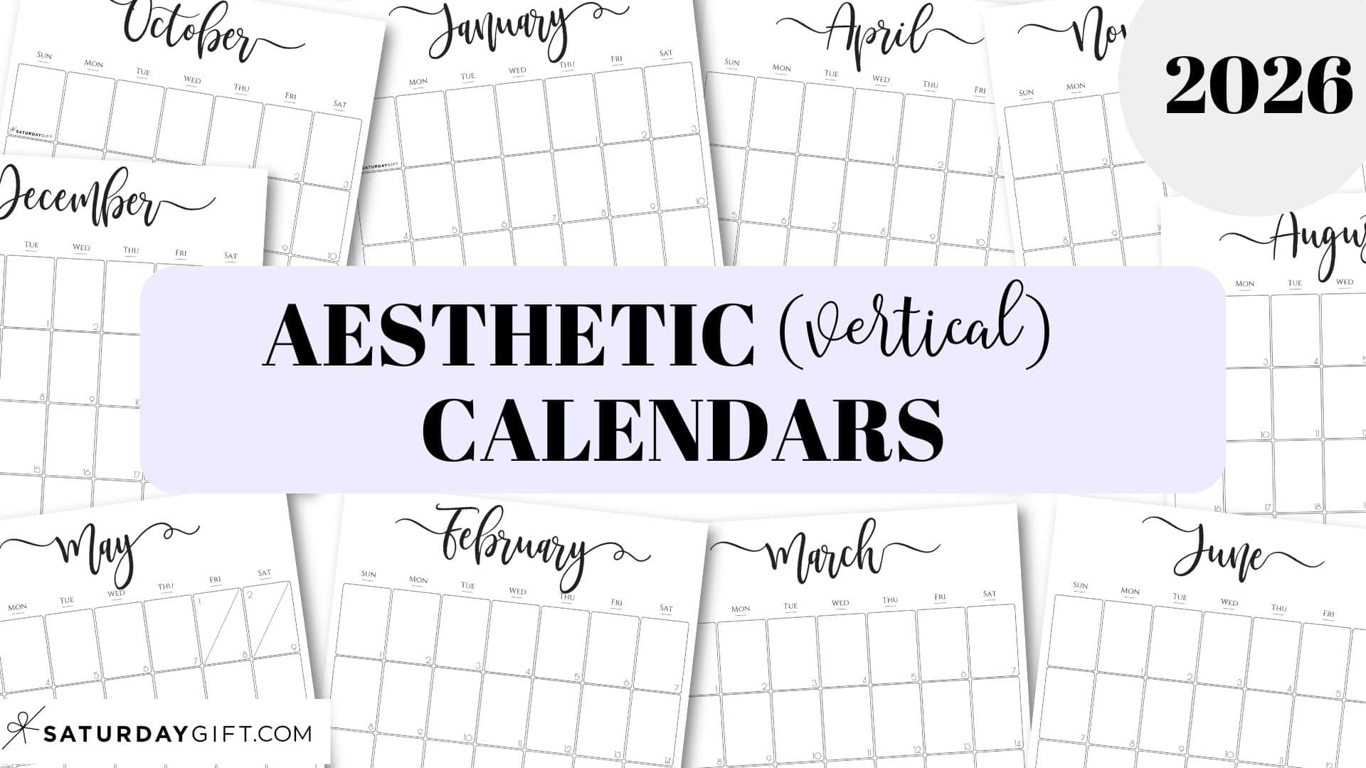 Free Printable Monthly Blank Calendars For 2026
