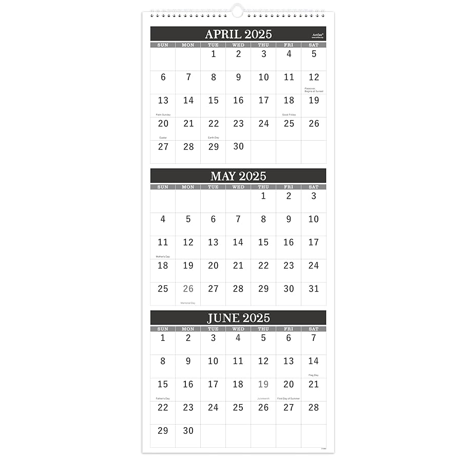 Amazon 2025 2026 Wall Calendar 3 Month Wall Calendar 2025 2026 Display Folded In A Month Apr 2025 Jul 2026 11 X 26 3 Month Calendar 2025 2026 Classic Black Office Products