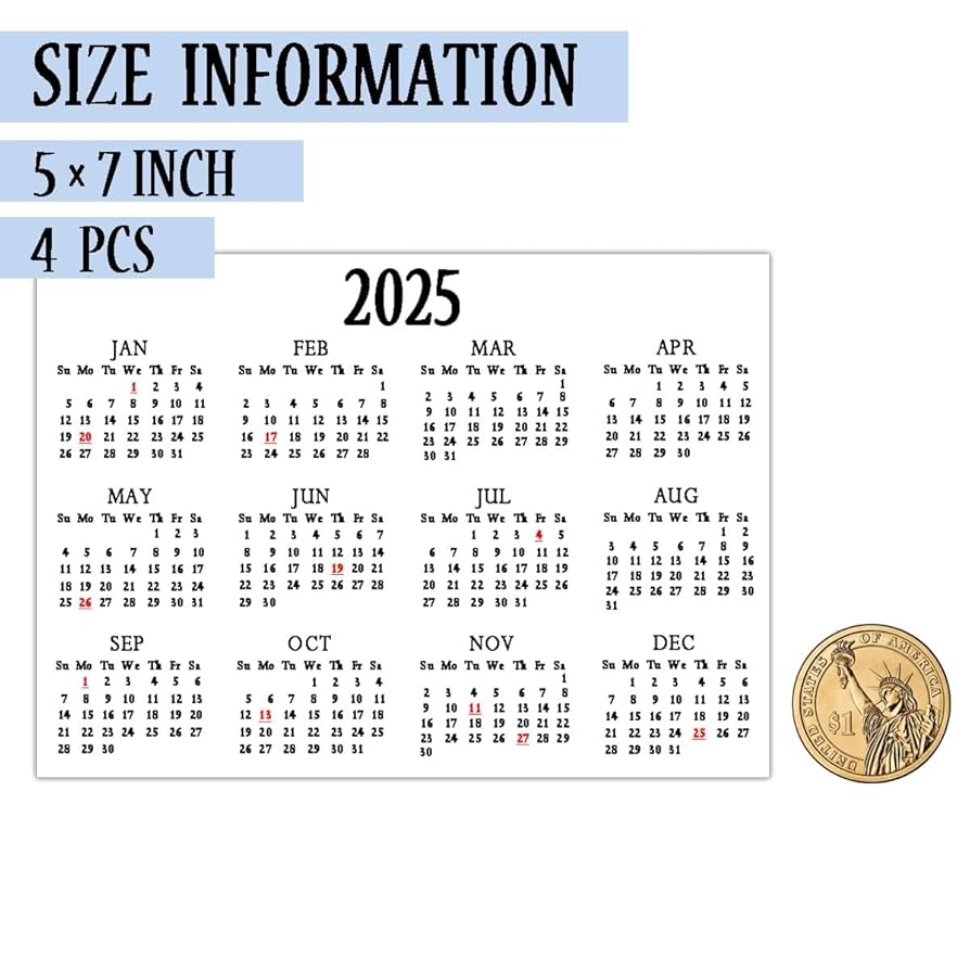 Amazon 2025 Calendar Stickers Labels 5 7 Inch 2025 Mini Planner Calendar Stickers Removable Monthly Planner Schedule Decals Strips For Notebooks Journals 4 Pack Office Products