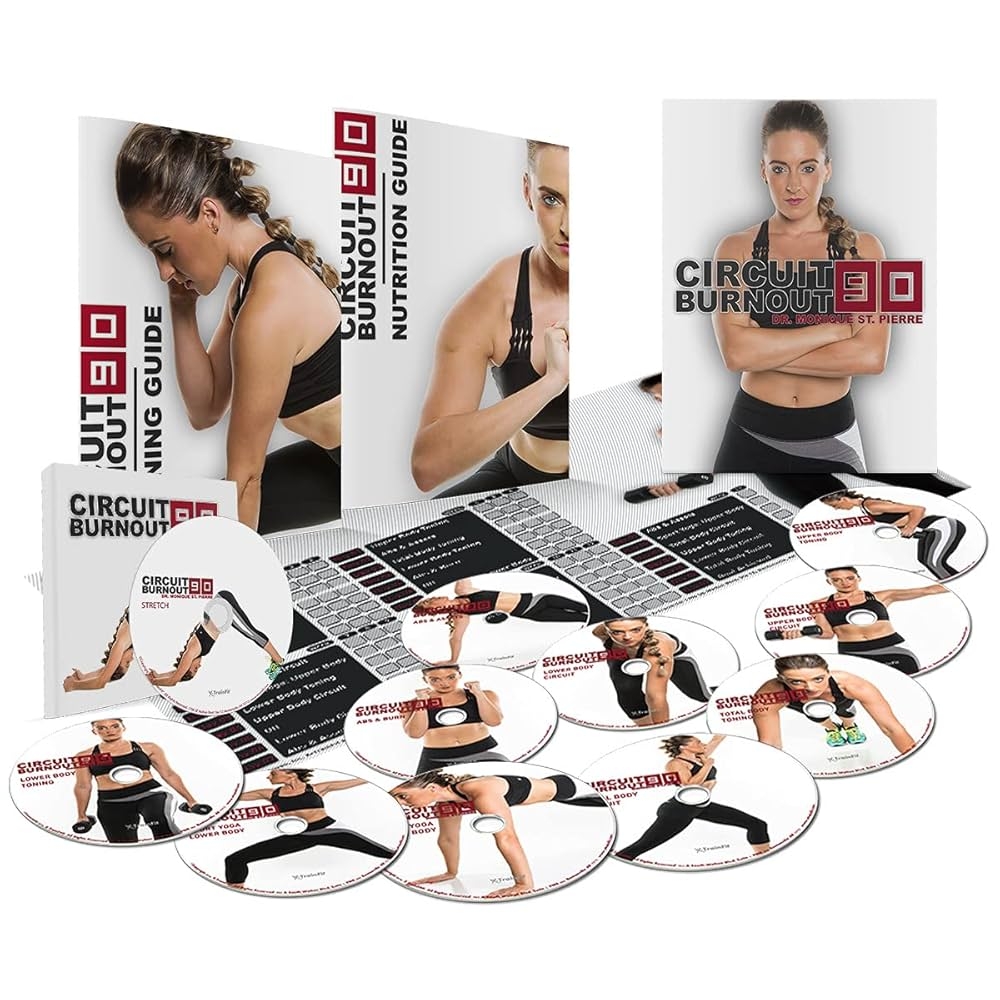 Amazon Circuit Burnout 90 90 Day DVD Workout Program With 10 1 Exercise Videos Training Calendar Fitness Tracker Training Guide And Nutrition Plan Monique St Pierre Movies TV
