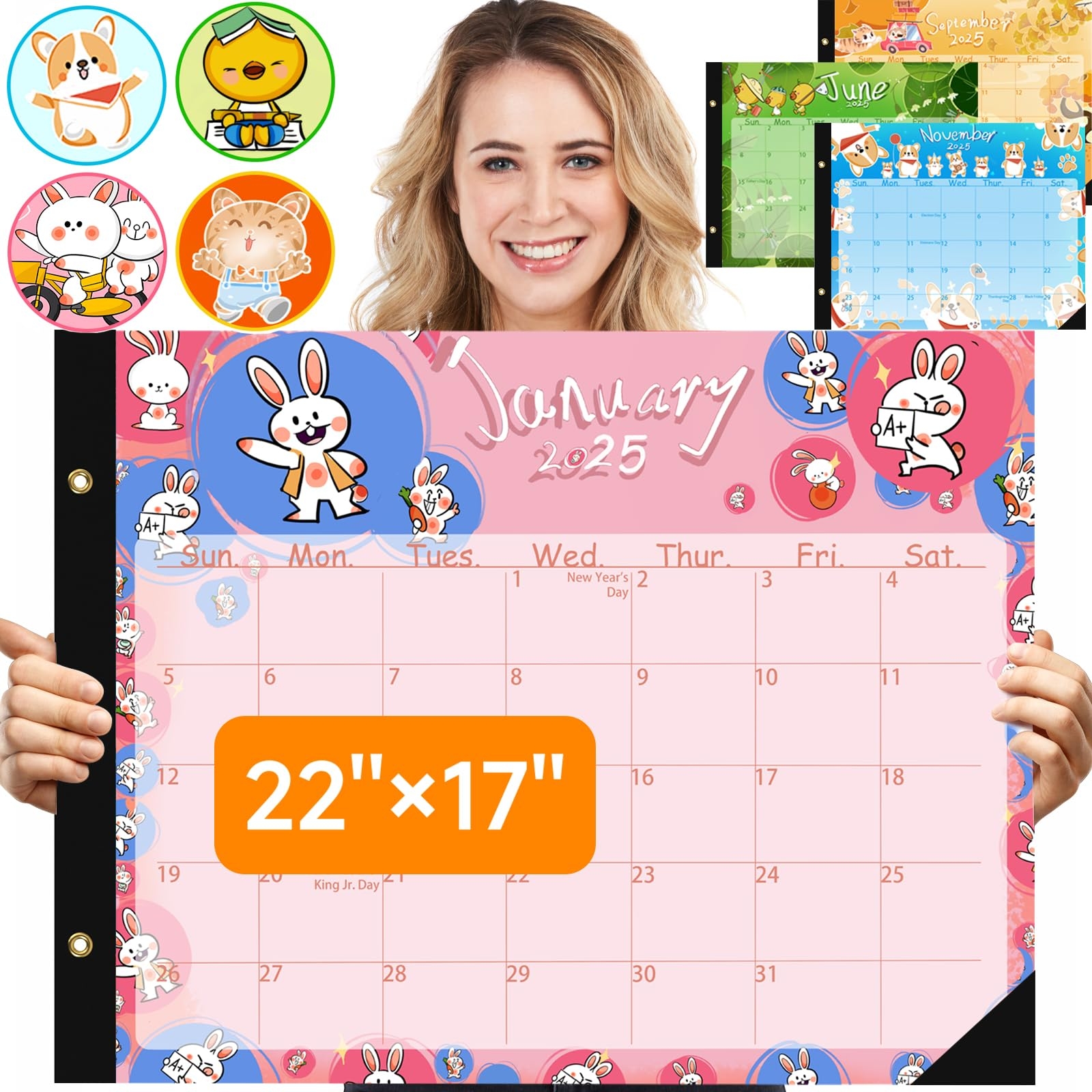 Amazon Desk Calendar 2024 2025 Doodle Large Desk Calendar 2025 Pad 22 X 17 Colorful Pet Cartoon Calendar For Desk Planner Cute Wall Calendar December 2025 To December 2024 For Home School