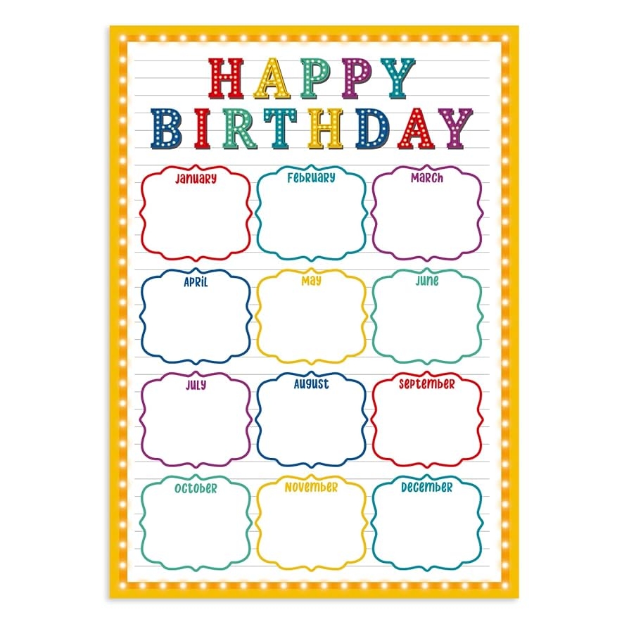 Teacher Birthday Calendar Printable