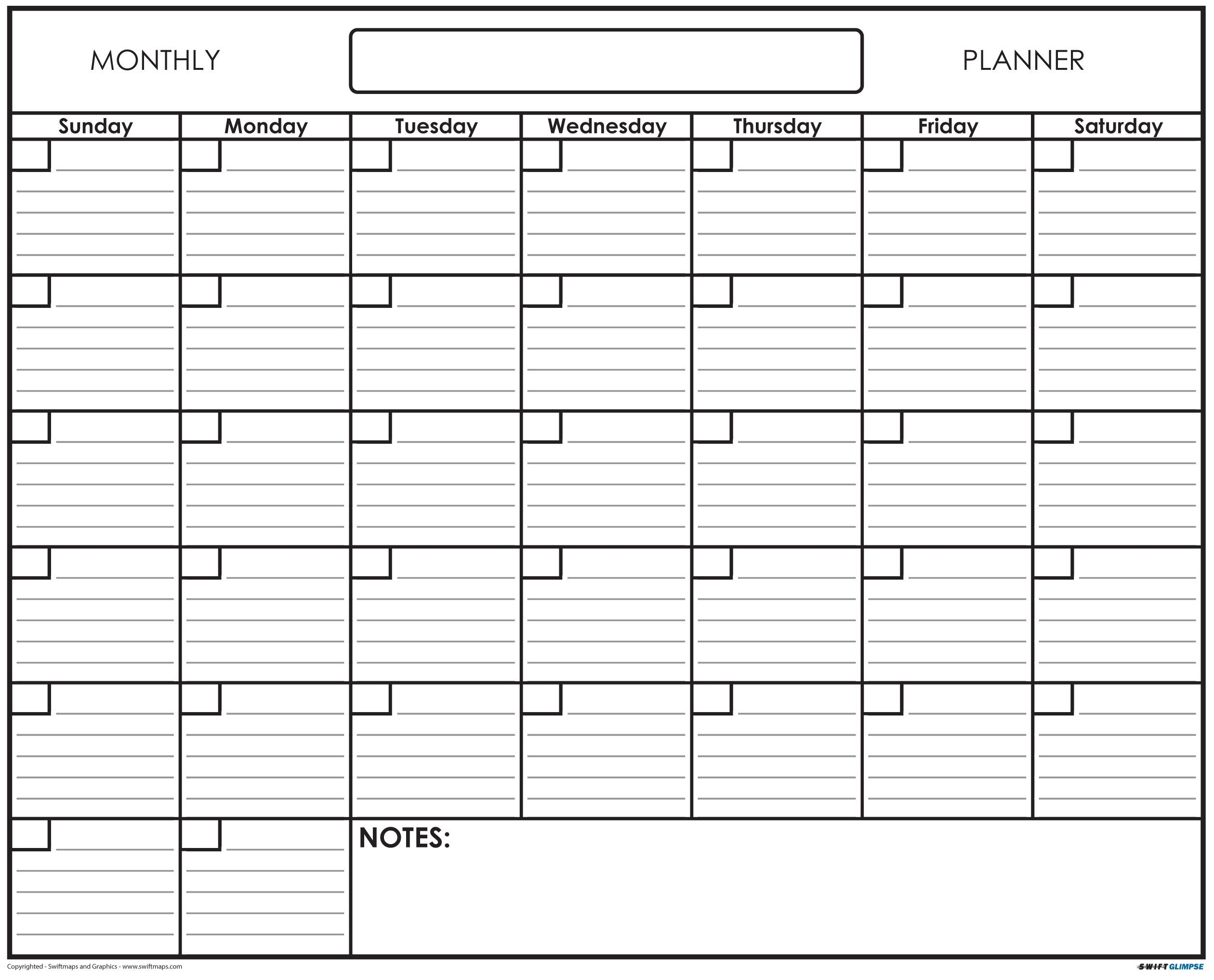 Printable Blank Calendar Pages