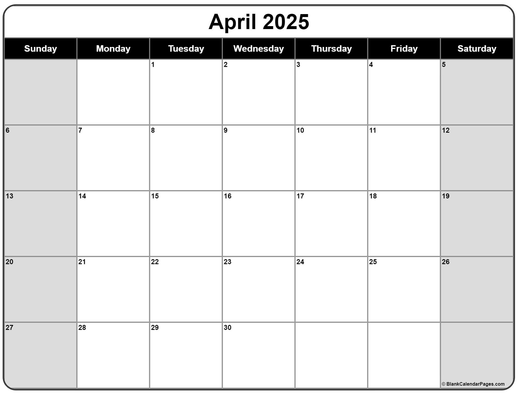 Free Printable 2025 Calendars Blank