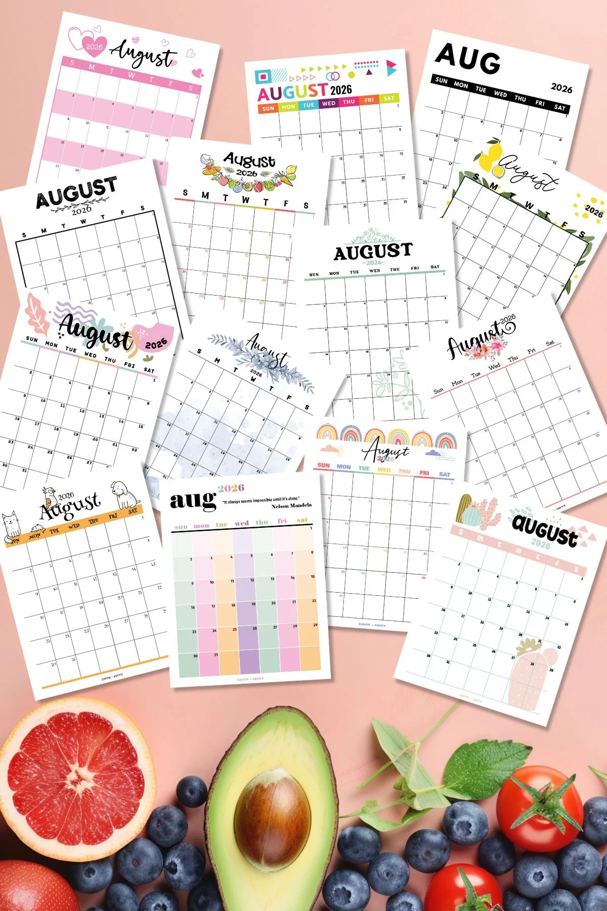 August 2026 Calendar Templates 14 Free Printables Savor Savvy