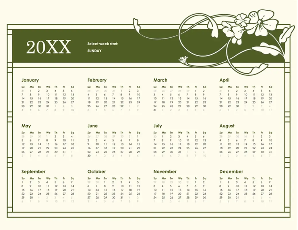 blank calendar templates microsoft create
