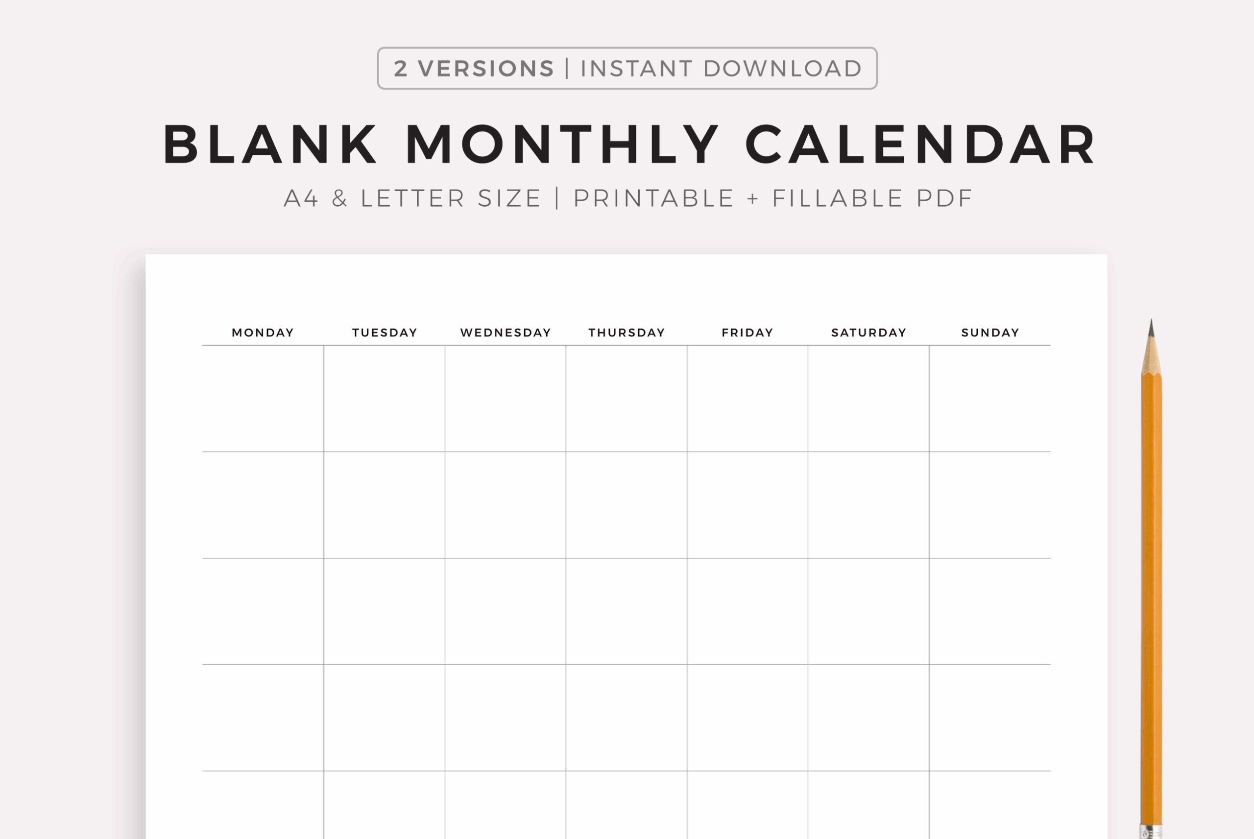 Blank Printable Calendar Pdf