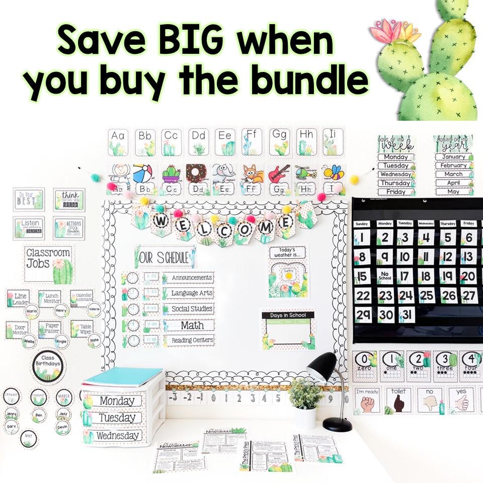 Cactus Succulent Classroom Calendar Weather Display Set Cactus Classroom Decor Classroom Calendar Wall Birthday Board Calendar Numbers Etsy