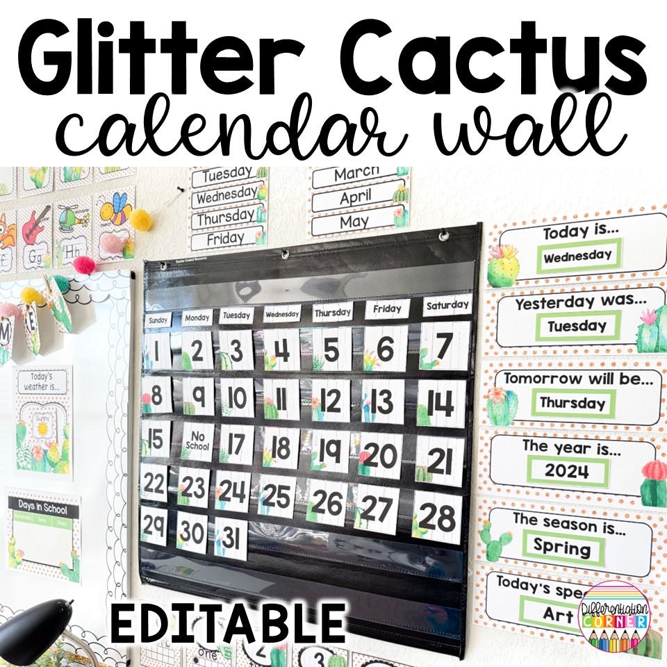 Cactus Succulent Classroom Calendar Weather Display Set Cactus Classroom Decor Classroom Calendar Wall Birthday Board Calendar Numbers Etsy