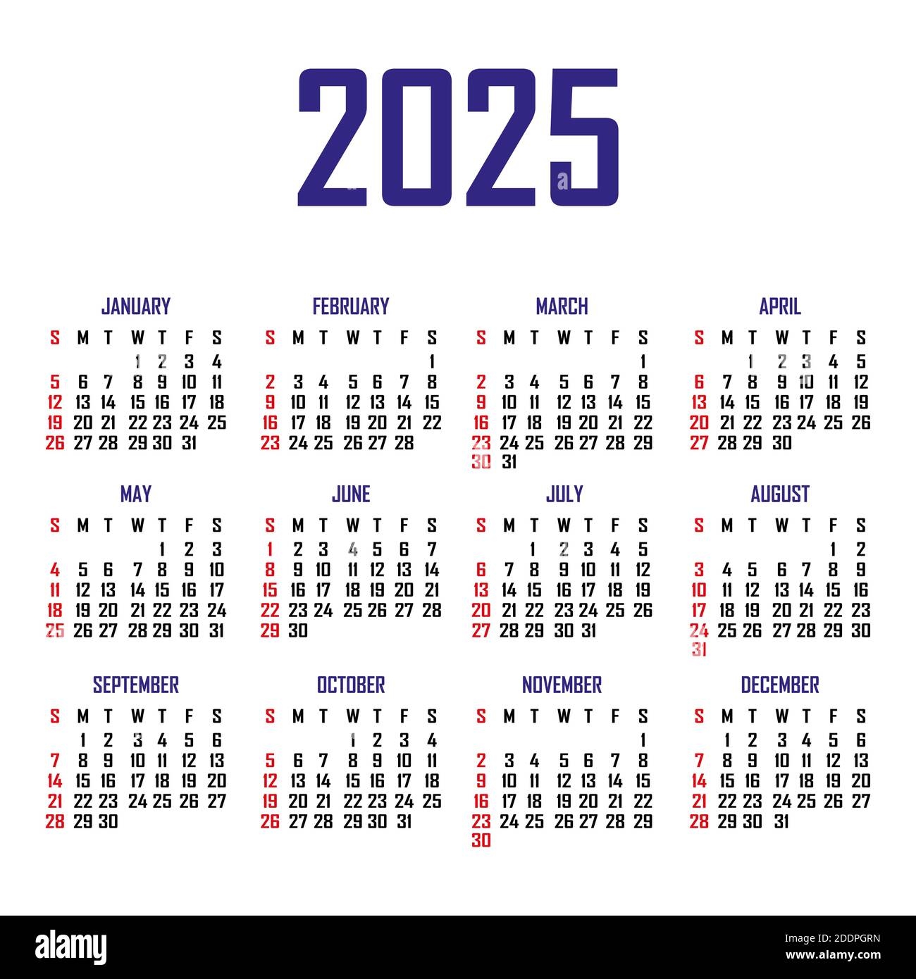 Calendar 2025 Stock Vector Images Alamy Calendar 2025 Stock Vector Images Alamy
