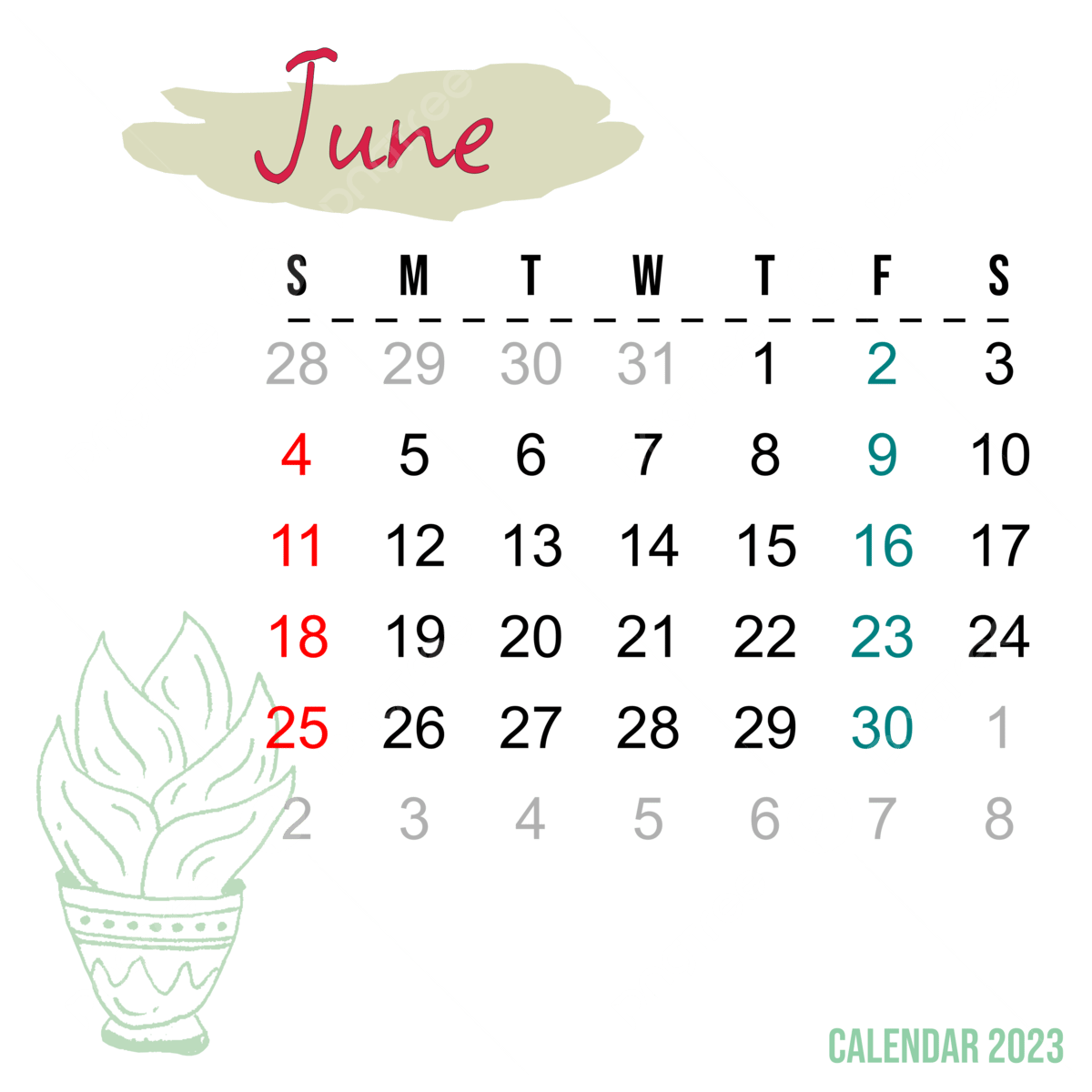 Calendar June 2023 Vector Hd Images Calendar June 2023 With Cactus Line Art Cactus Drawing Calendar Drawing Calendar Sketch PNG Image For Free Download