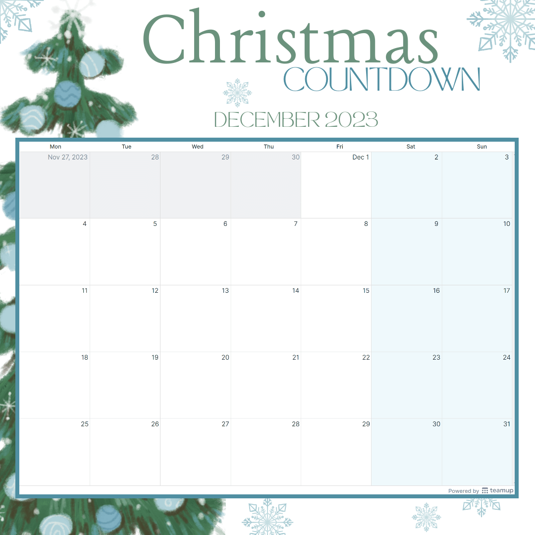 Countdown Calendar Printable