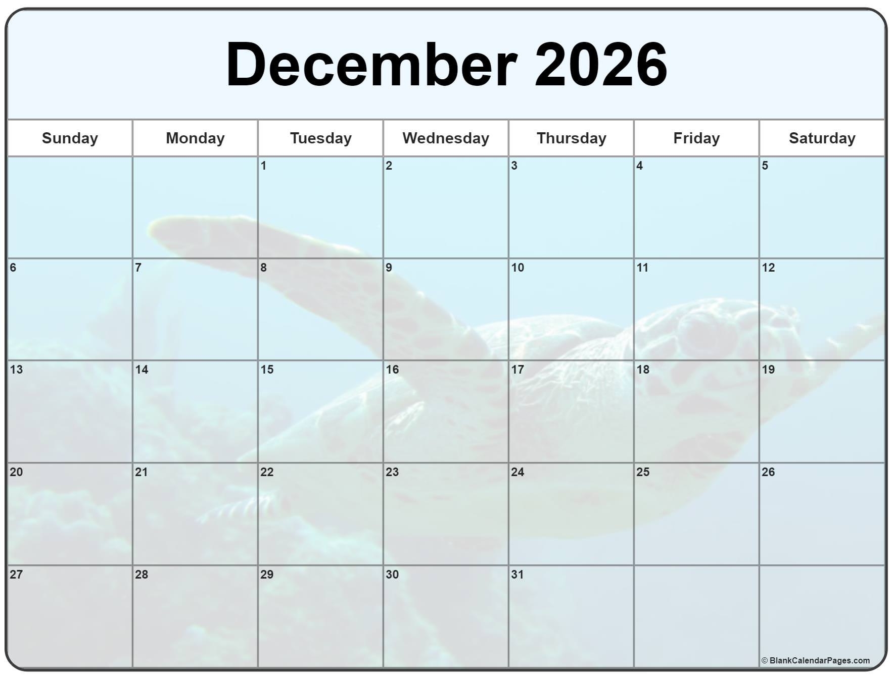Collection Of December 2026 Photo Calendars With Image Filters 