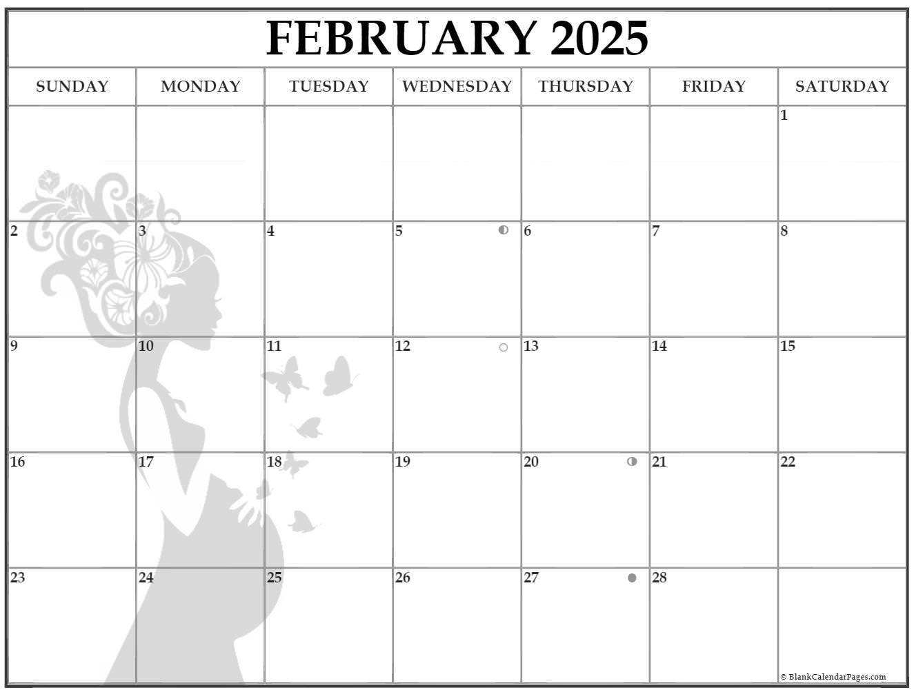 Printable Calendar With Moon Phases 2025