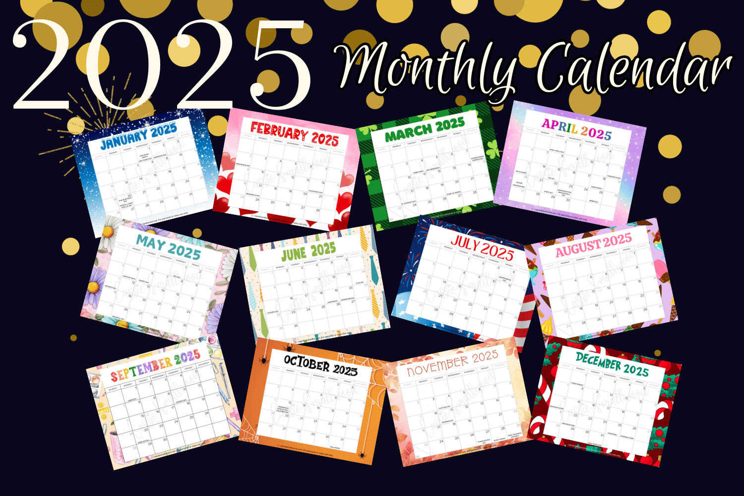 cute 2025 free printable monthly calendars cassie smallwood