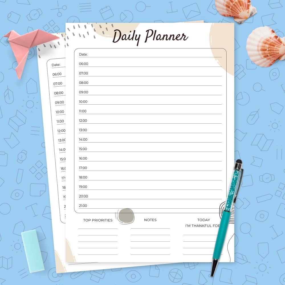 Daily Planner With Time Slots Template Template Printable PDF Daily Planner With Time Slots Template Template Printable PDF