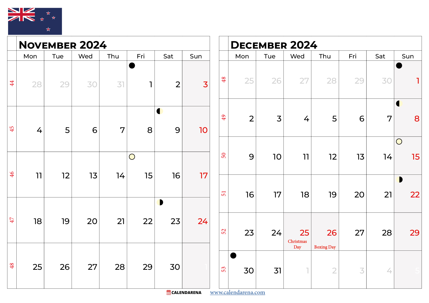 December 2024 Calendar Nz December 2024 Calendar Nz