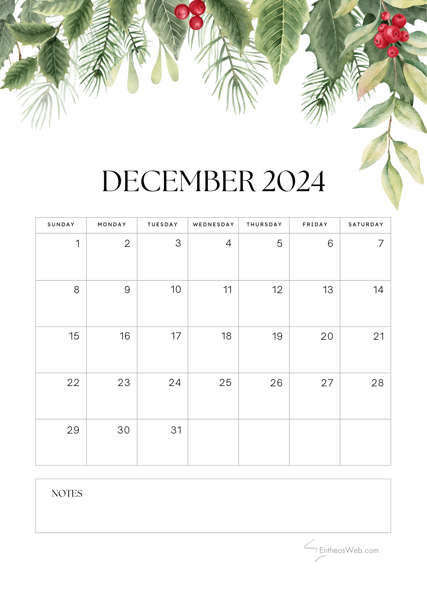 December 2024 Calendars EntheosWeb