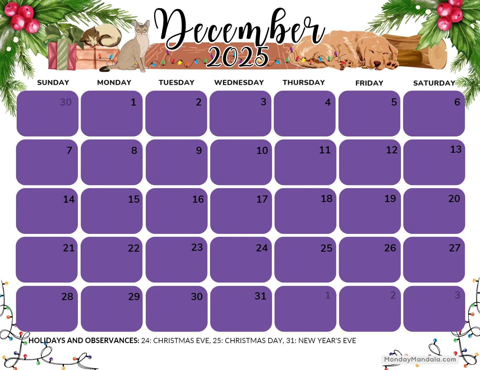 December 2025 Calendar 52 Free PDF Printables December 2025 Calendar 52 Free PDF Printables