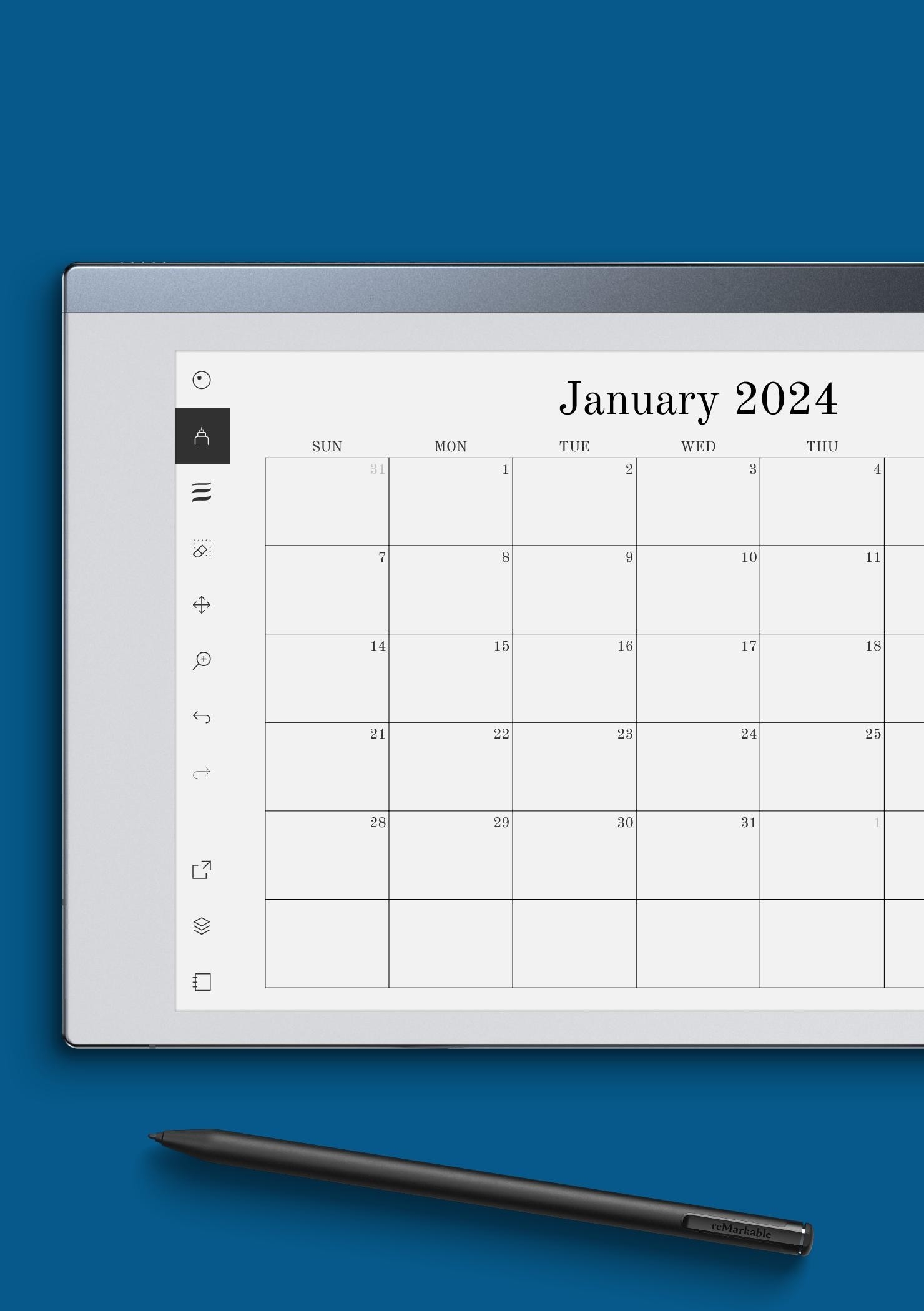 Download Printable Blank Monthly Calendar PDF