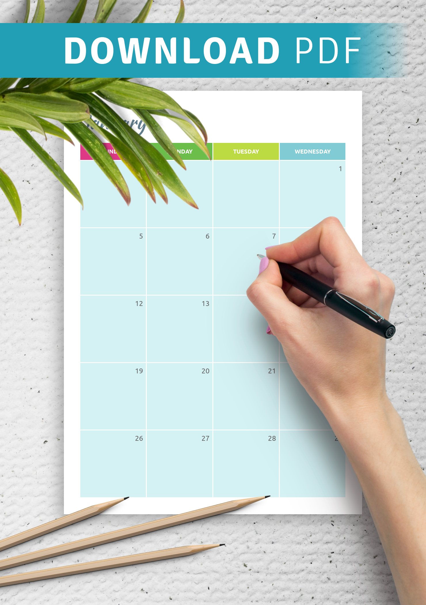 Colorful Calendar Printable