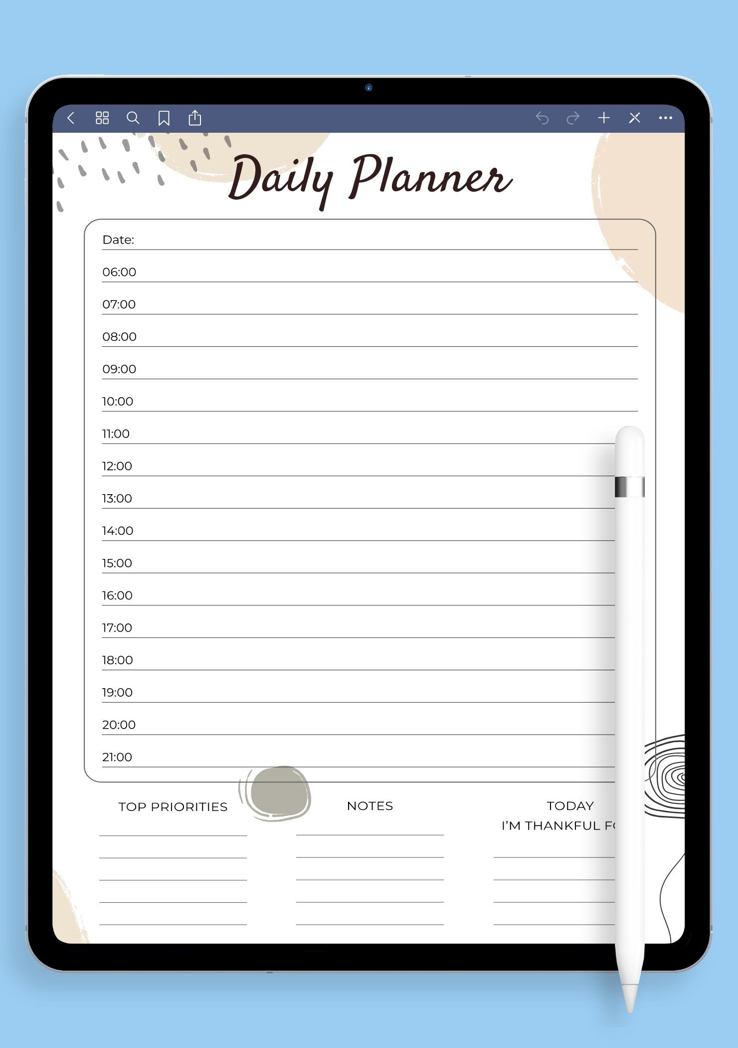 Download Printable Daily Planner With Time Slots Template PDF Download Printable Daily Planner With Time Slots Template PDF