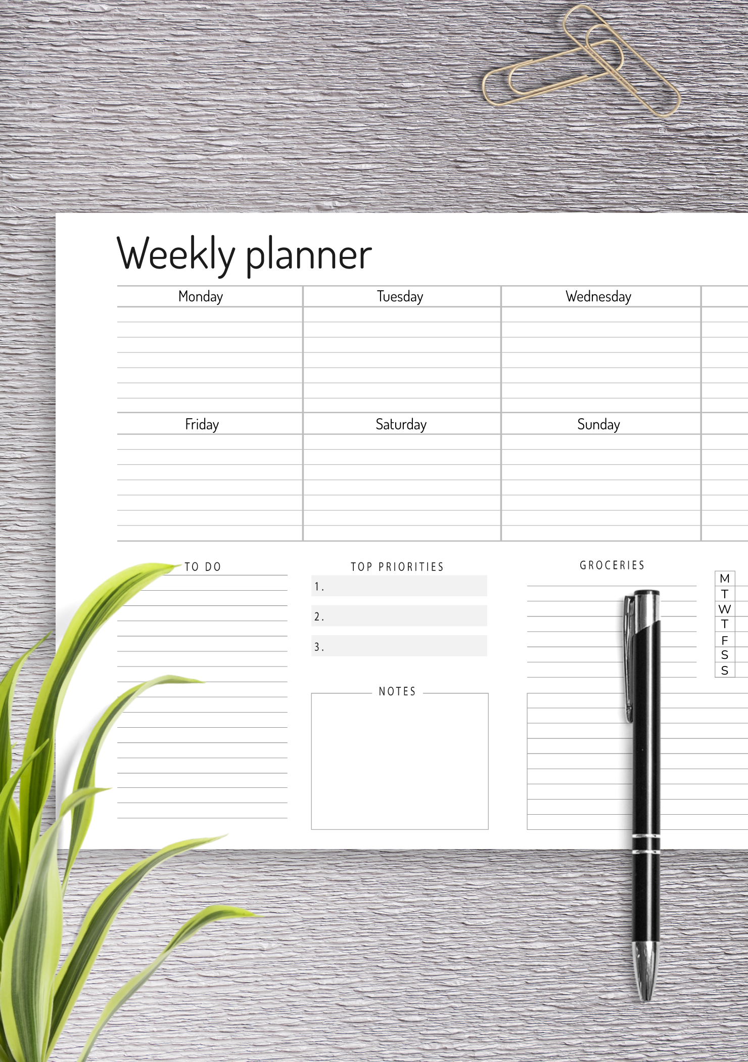 Weekly Printable Calendar Pdf