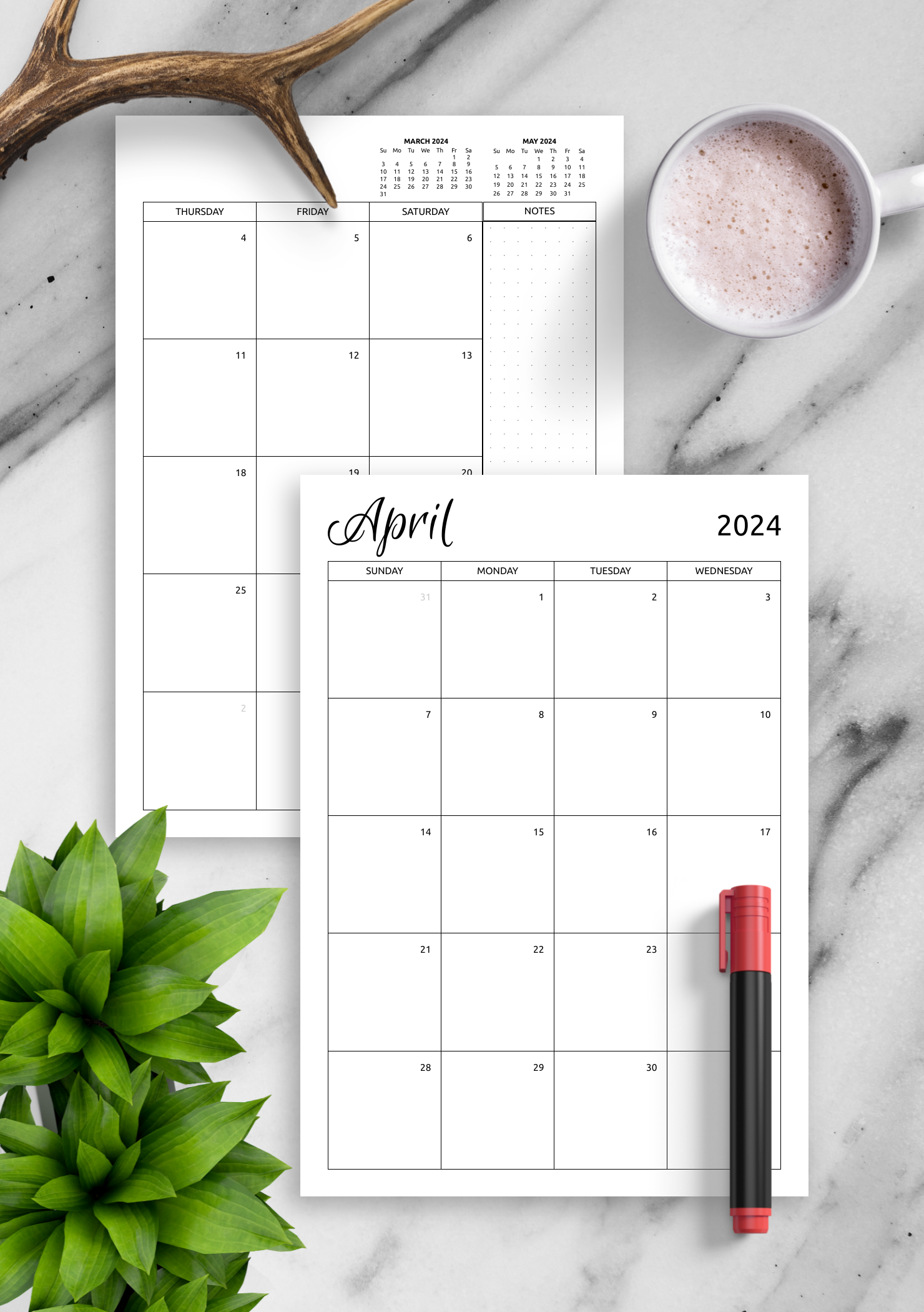 13 Month Calendar Printable