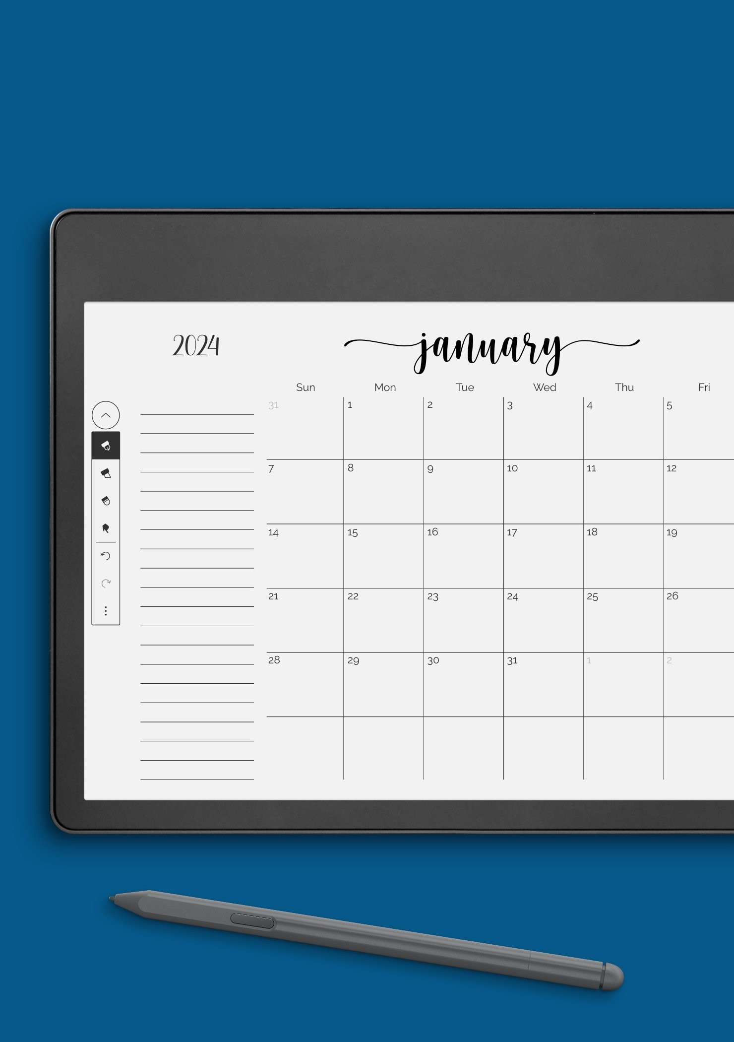 Free Printable Calendar With Note Space