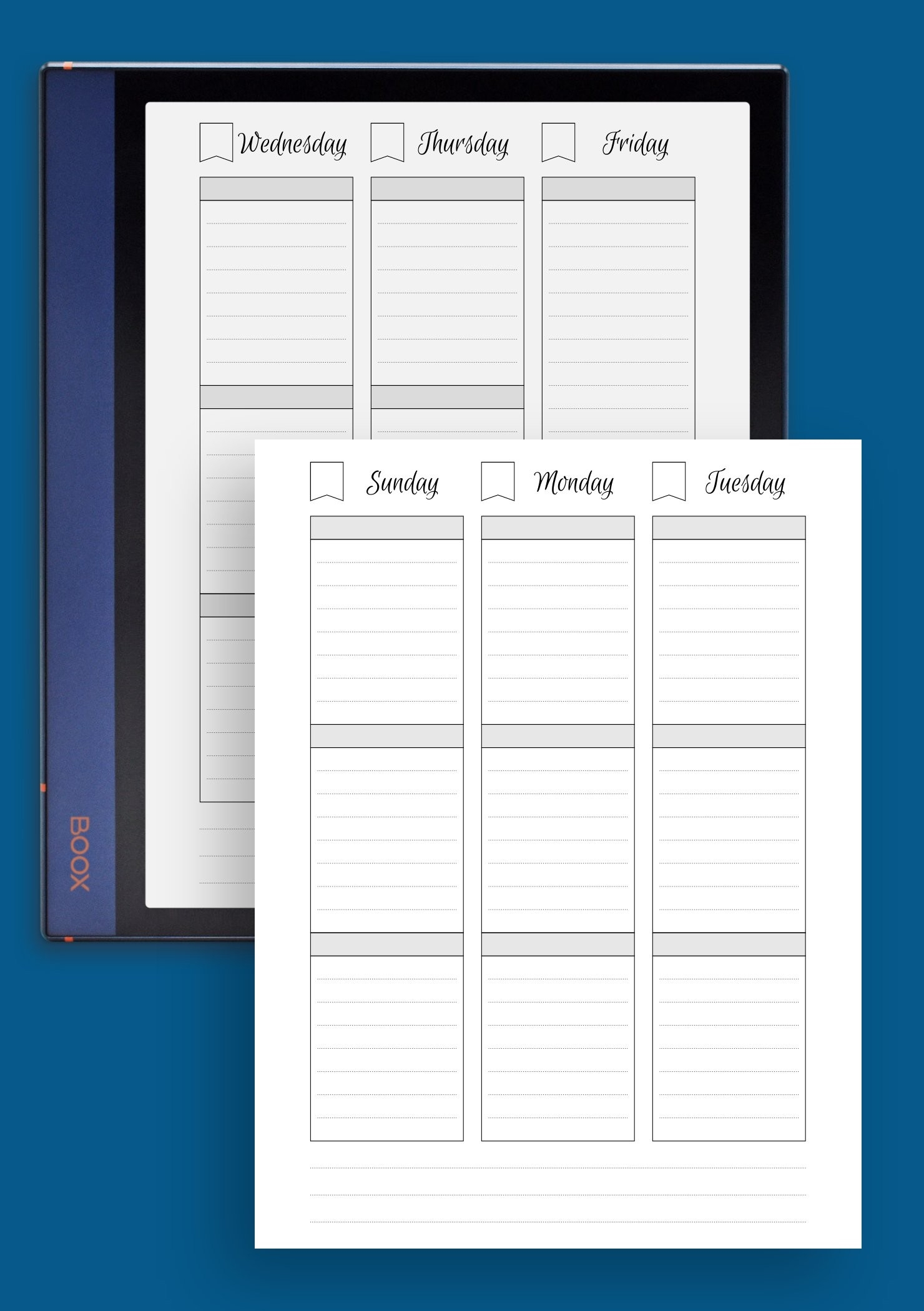 Week Calendar With Hours Printable
