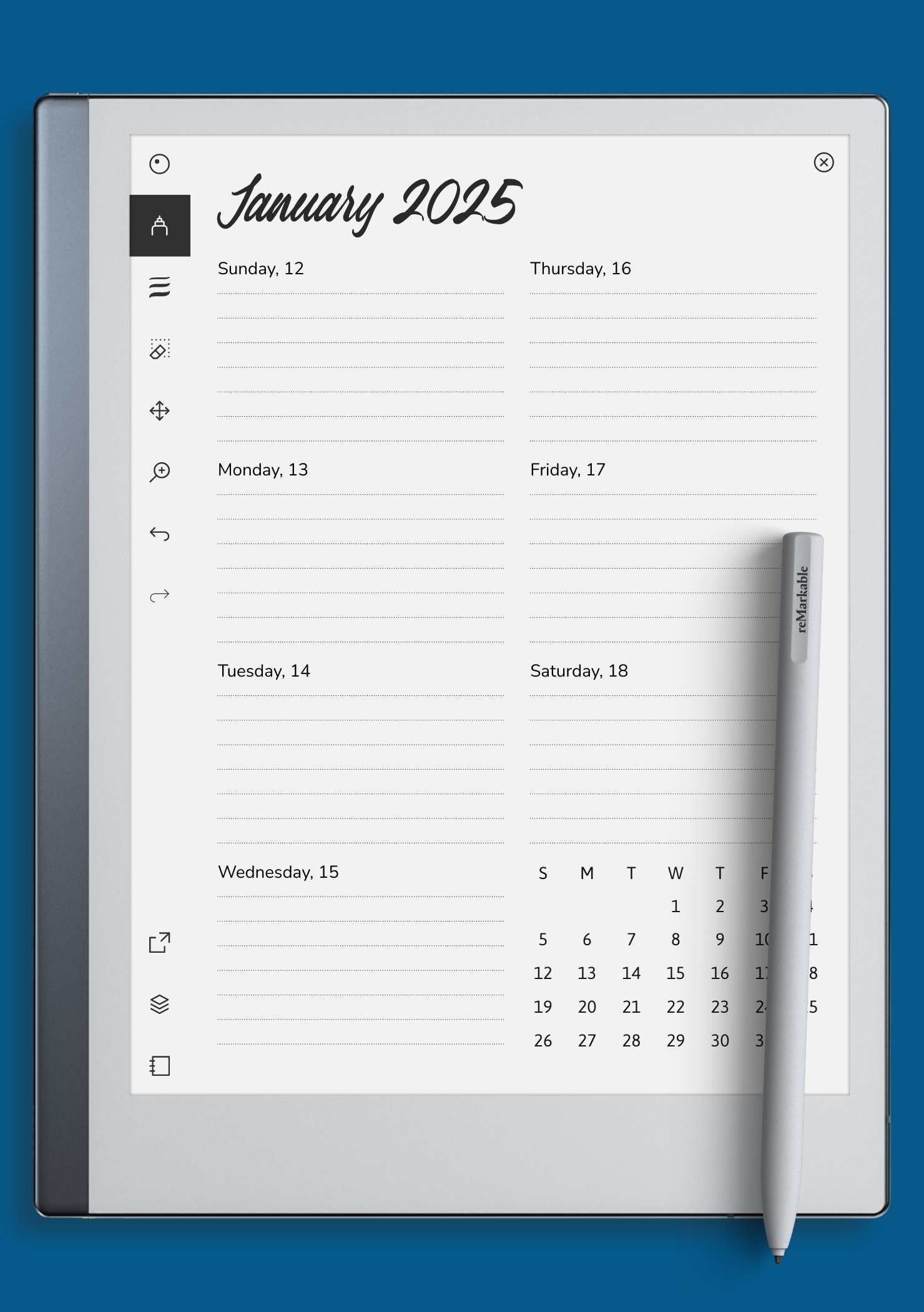 Printable Weekly Calendar