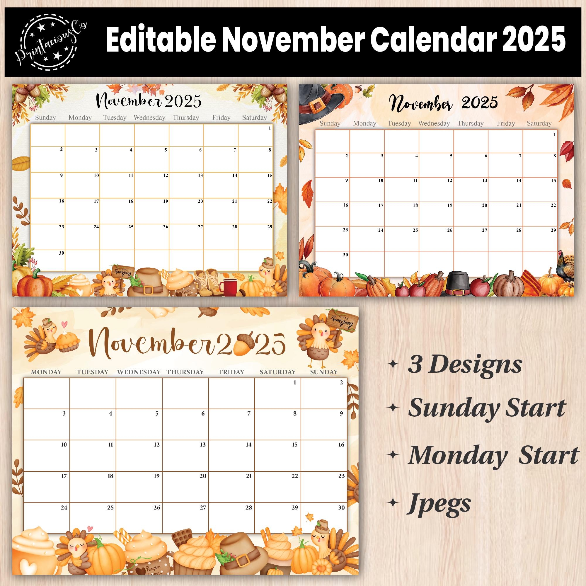 editable november 2025 calendar printable wall calendar 2025 fillable monthly planner sunday monday start kids calendar 2025 etsy editable november 2025 calendar printable wall calendar 2025 fillable monthly planner sunday monday start kids calendar 2025 etsy