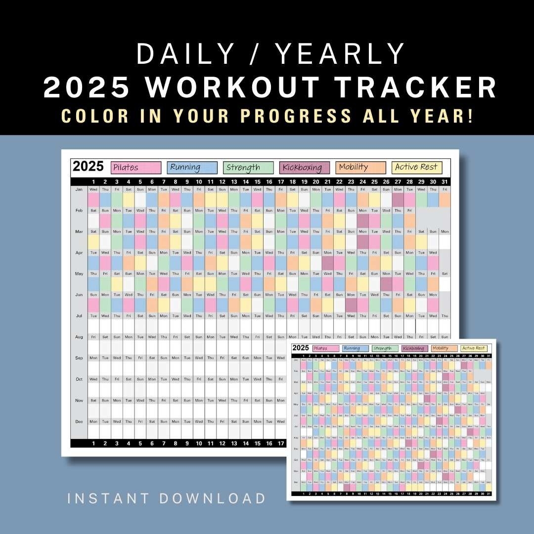 Printable Workout Calendar 2025