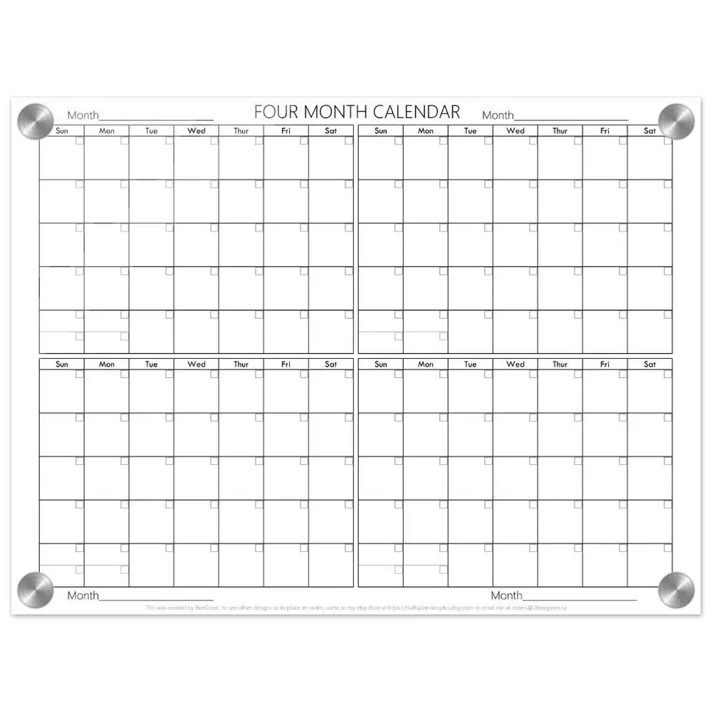 Four Month Dry Erase Calendar black White Acrylic 4 Month Wall Calendar Perpetual Calendar Dry Erase Etsy Four Month Dry Erase Calendar black White Acrylic 4 Month Wall Calendar Perpetual Calendar Dry Erase Etsy