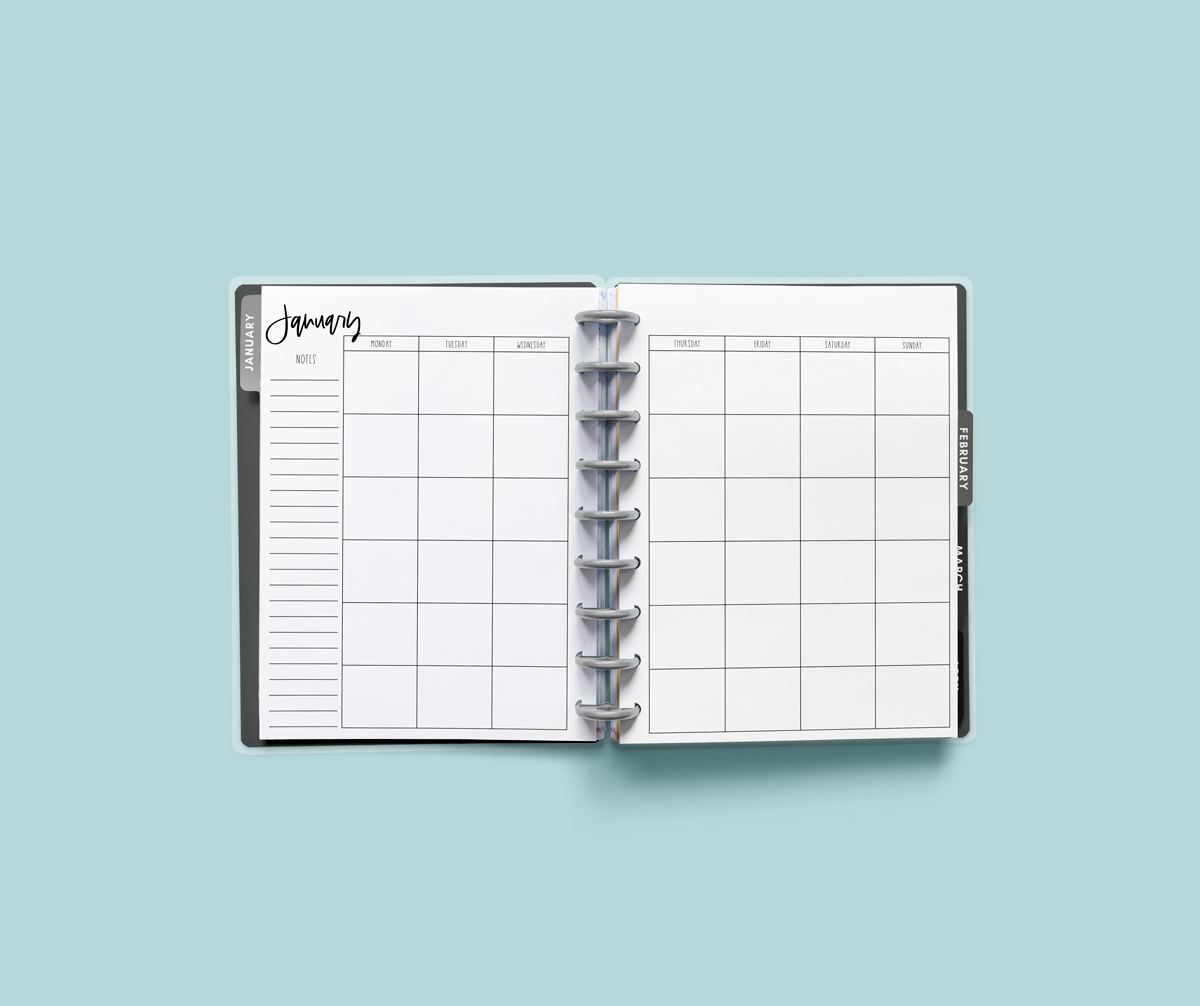 Free 2 Page Calendar Template 2025 Undated Monthly Pages
