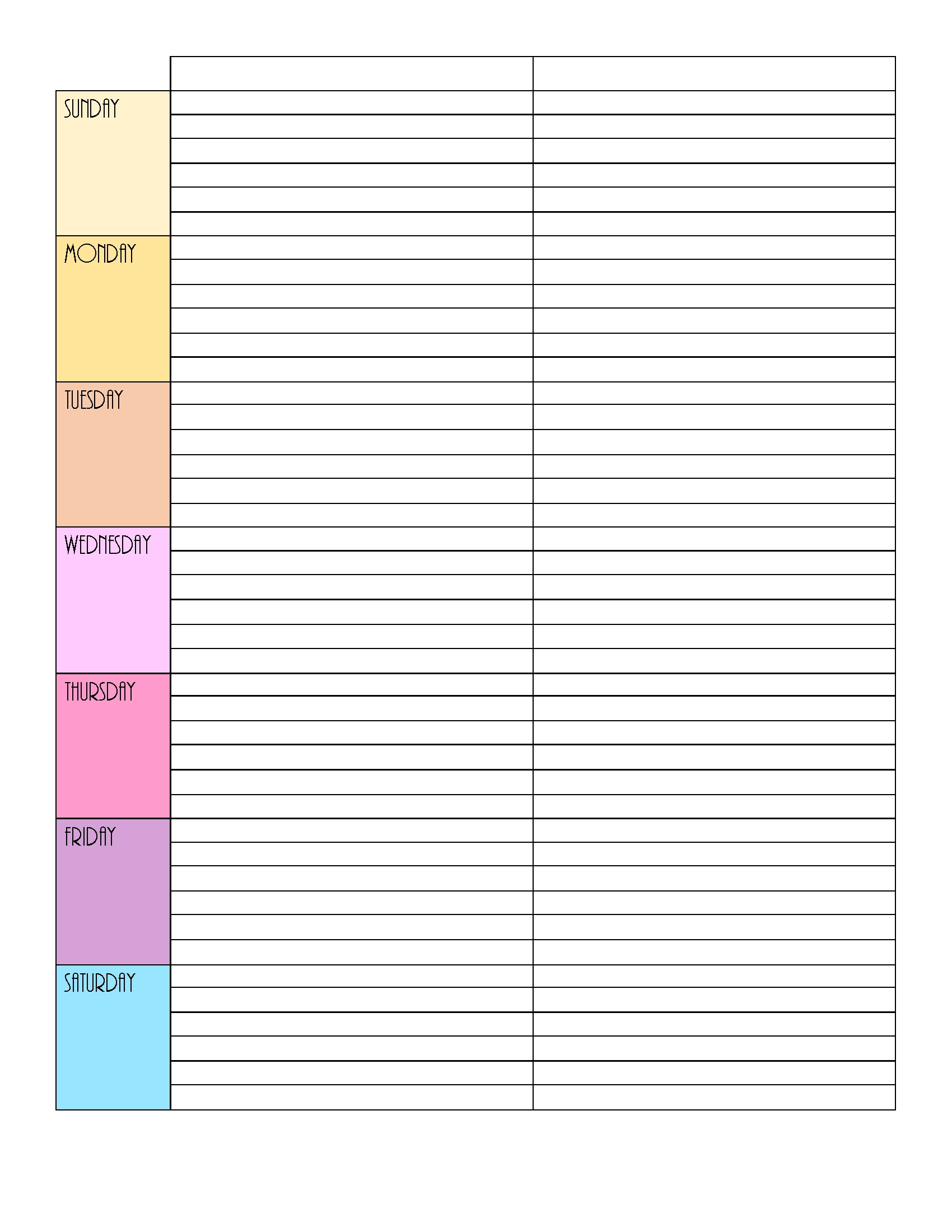 FREE 2024 Weekly Planner PDF Printable Instant Download