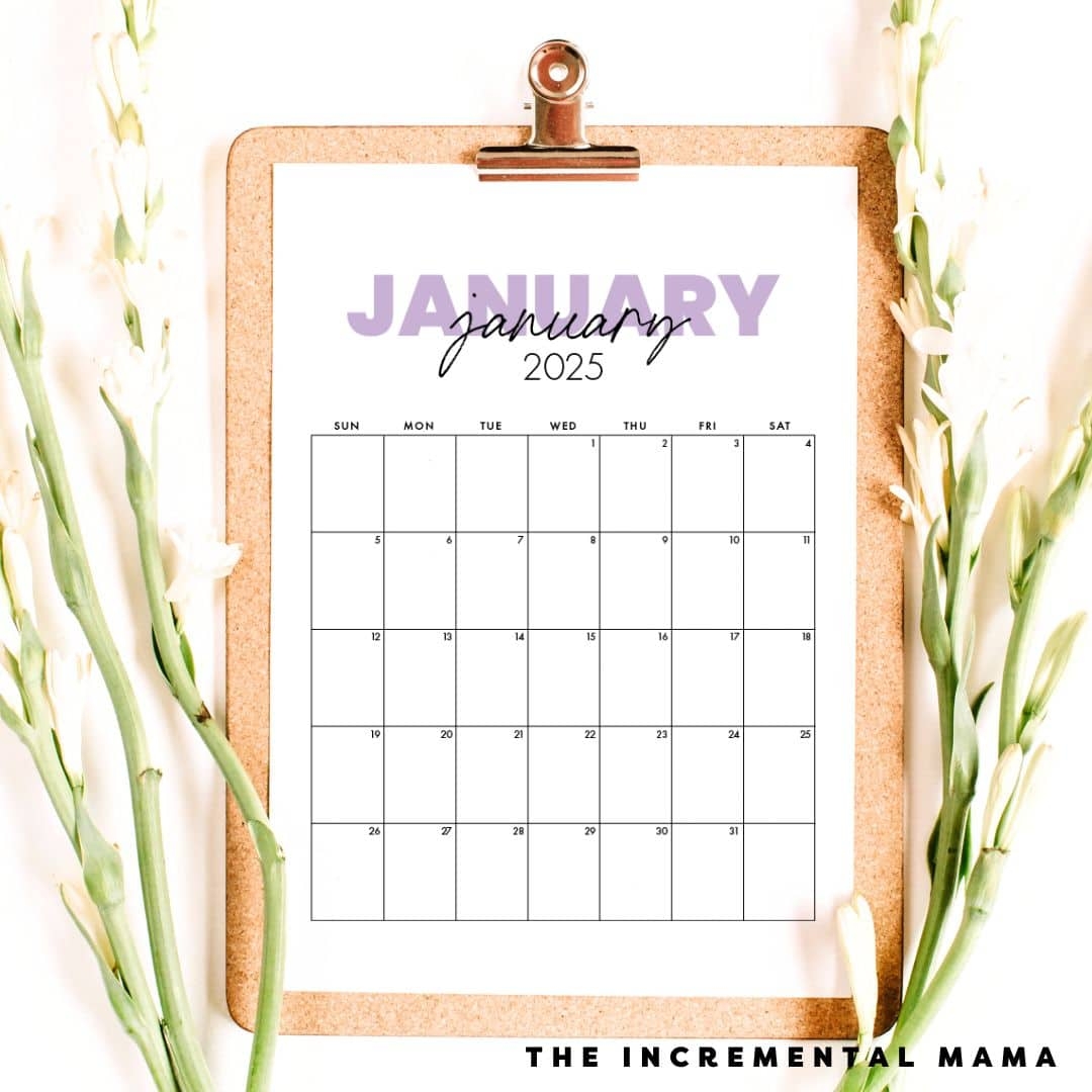 Free 2025 Monthly Calendar Template January To December