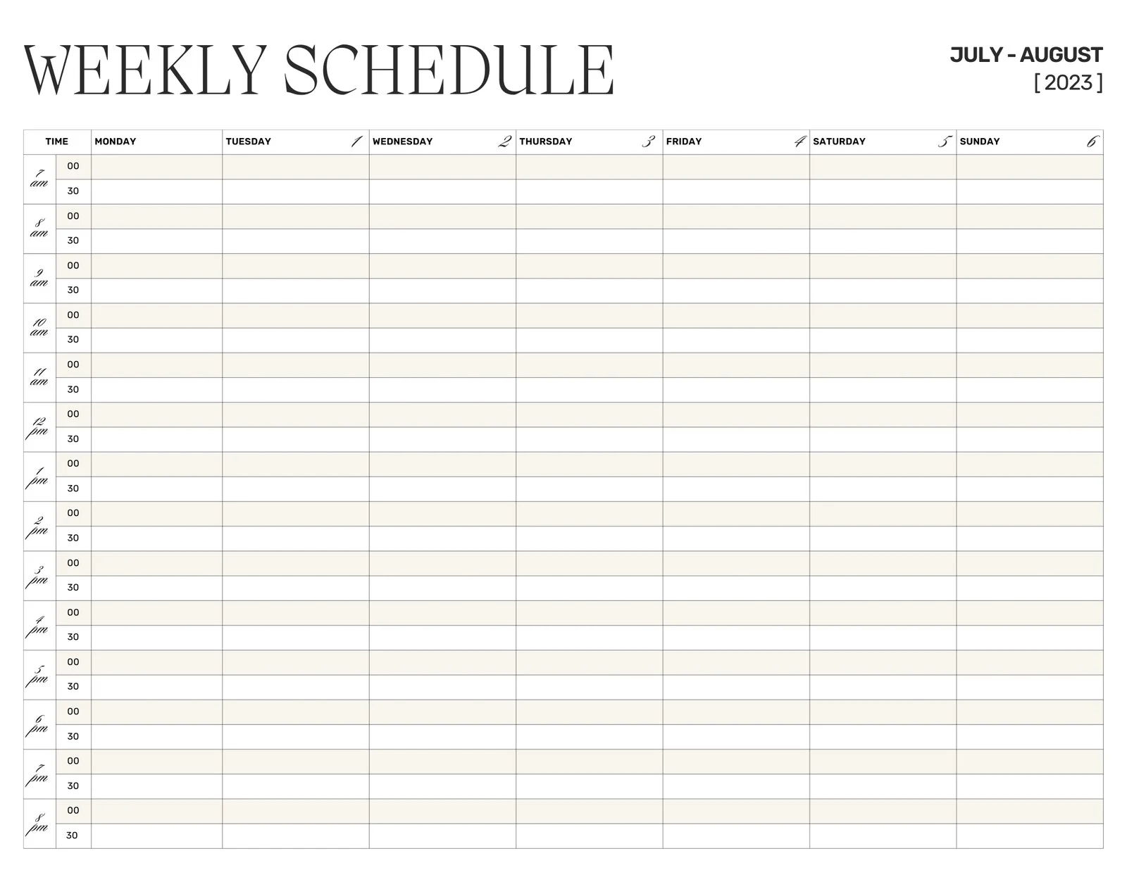 Free And Customizable Weekly Schedule Templates Canva
