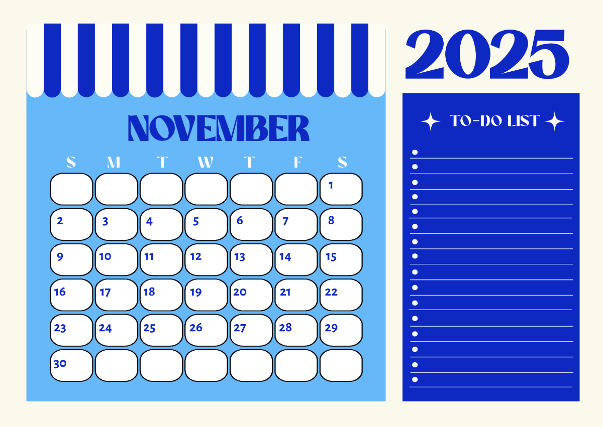 2025 November December Calendar Printable