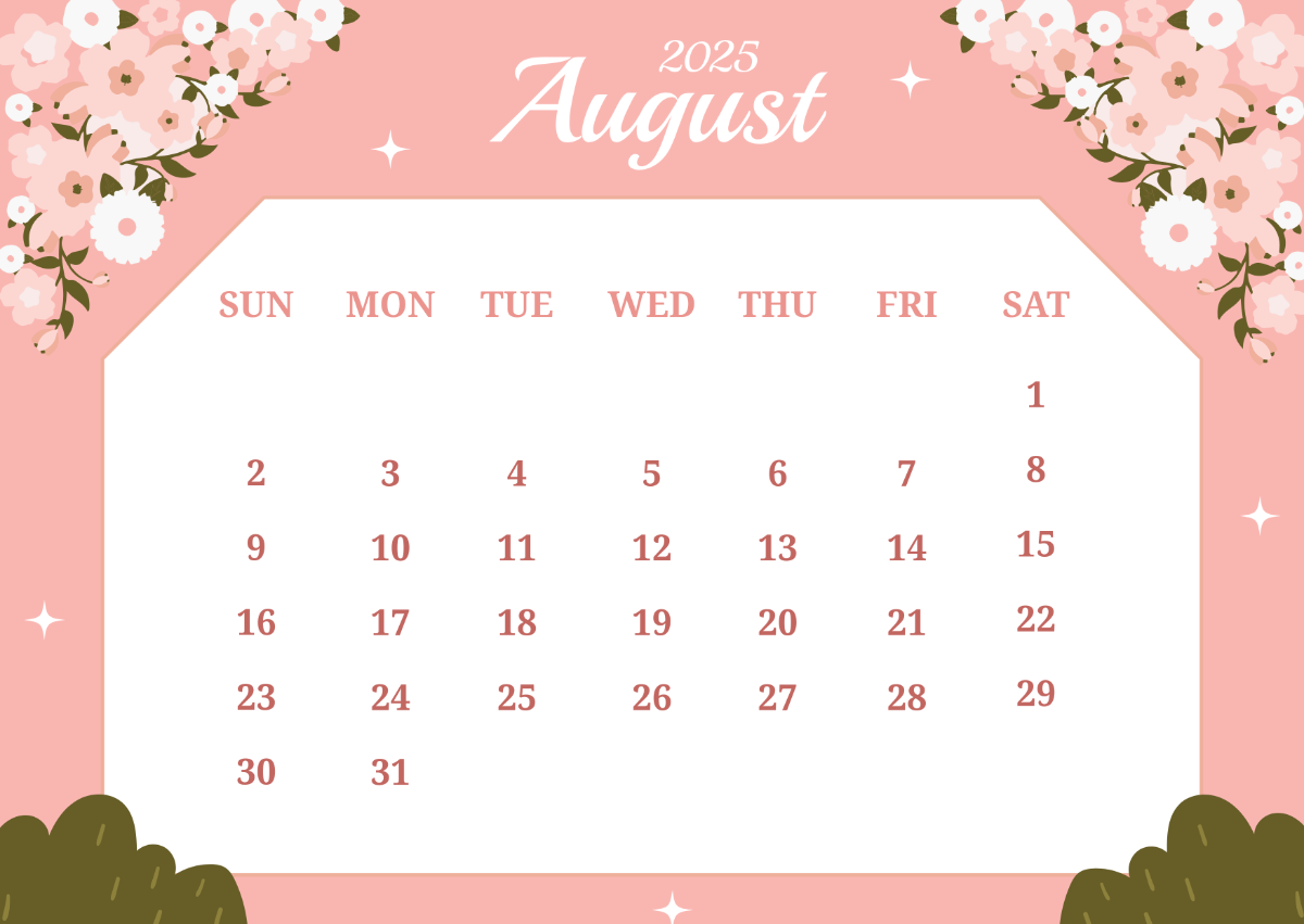 Free Floral August 2026 Calendar Template To Edit Online Free Floral August 2026 Calendar Template To Edit Online