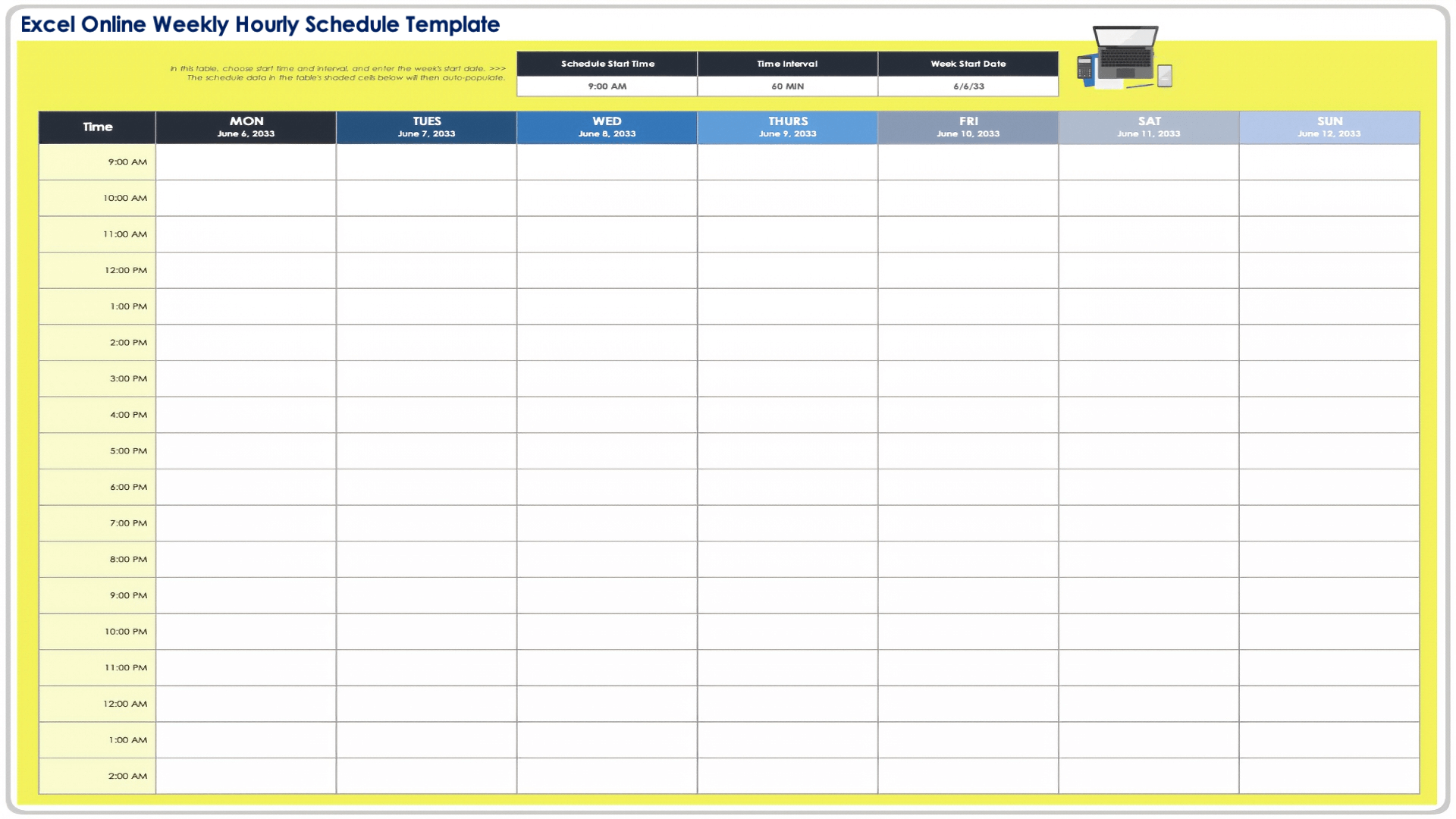 Weekly Hourly Printable Calendar