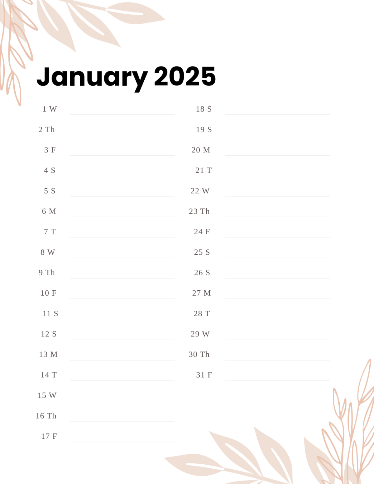 Free January 2025 Daily Planner Template To Edit Online