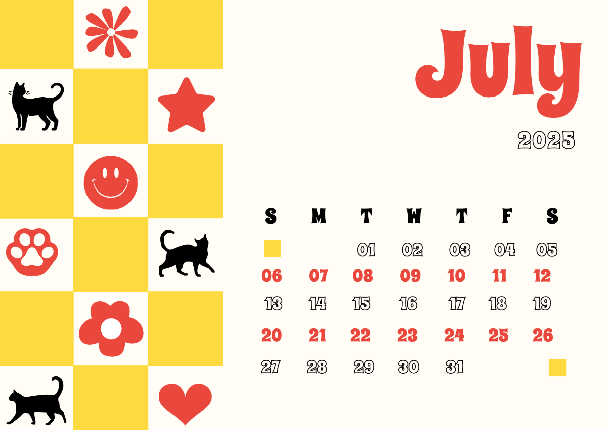Free July 2025 Calendar Templates Editable And Printable