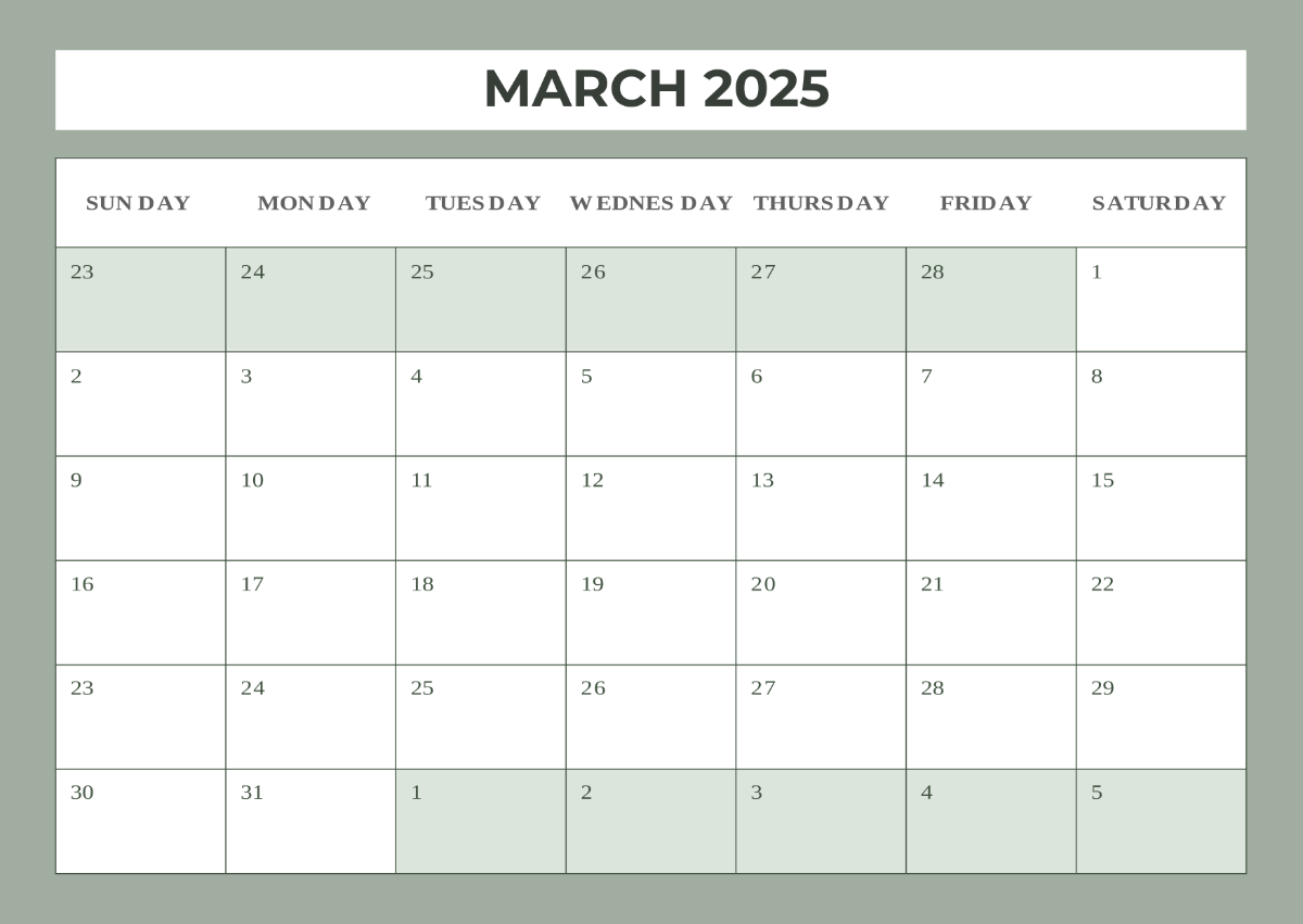 Free March 2025 Calendar Templates Editable And Printable