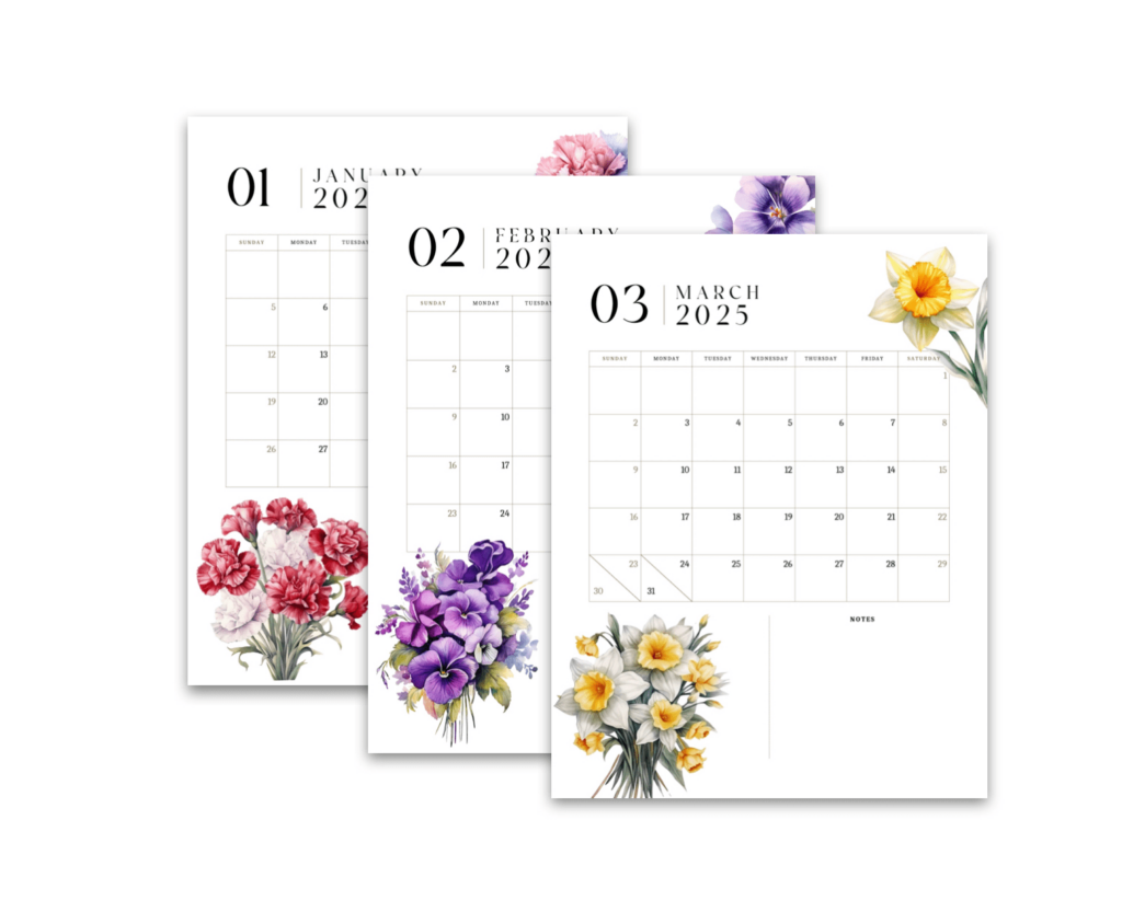 Free Printable 2025 Calendar Birth Flowers By Lina June