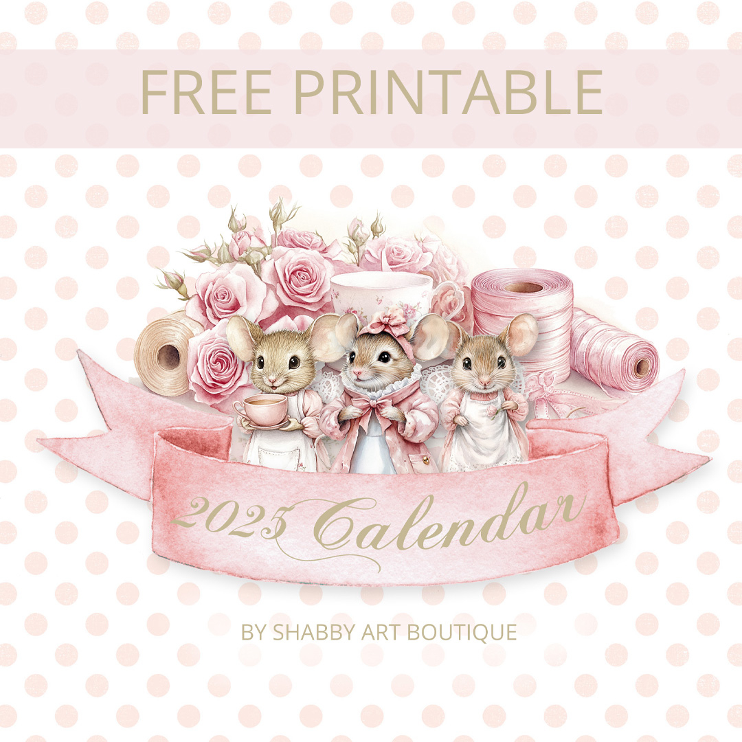 free printable 2025 calendar shabby art boutique