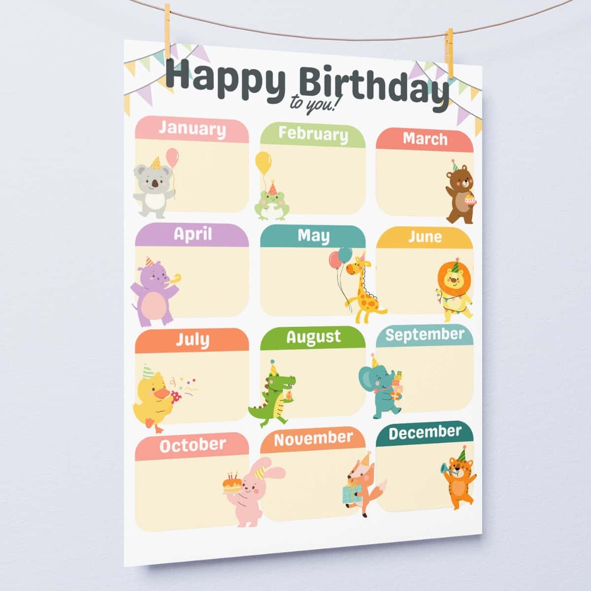 FREE Printable Birthday Tracker For Teachers